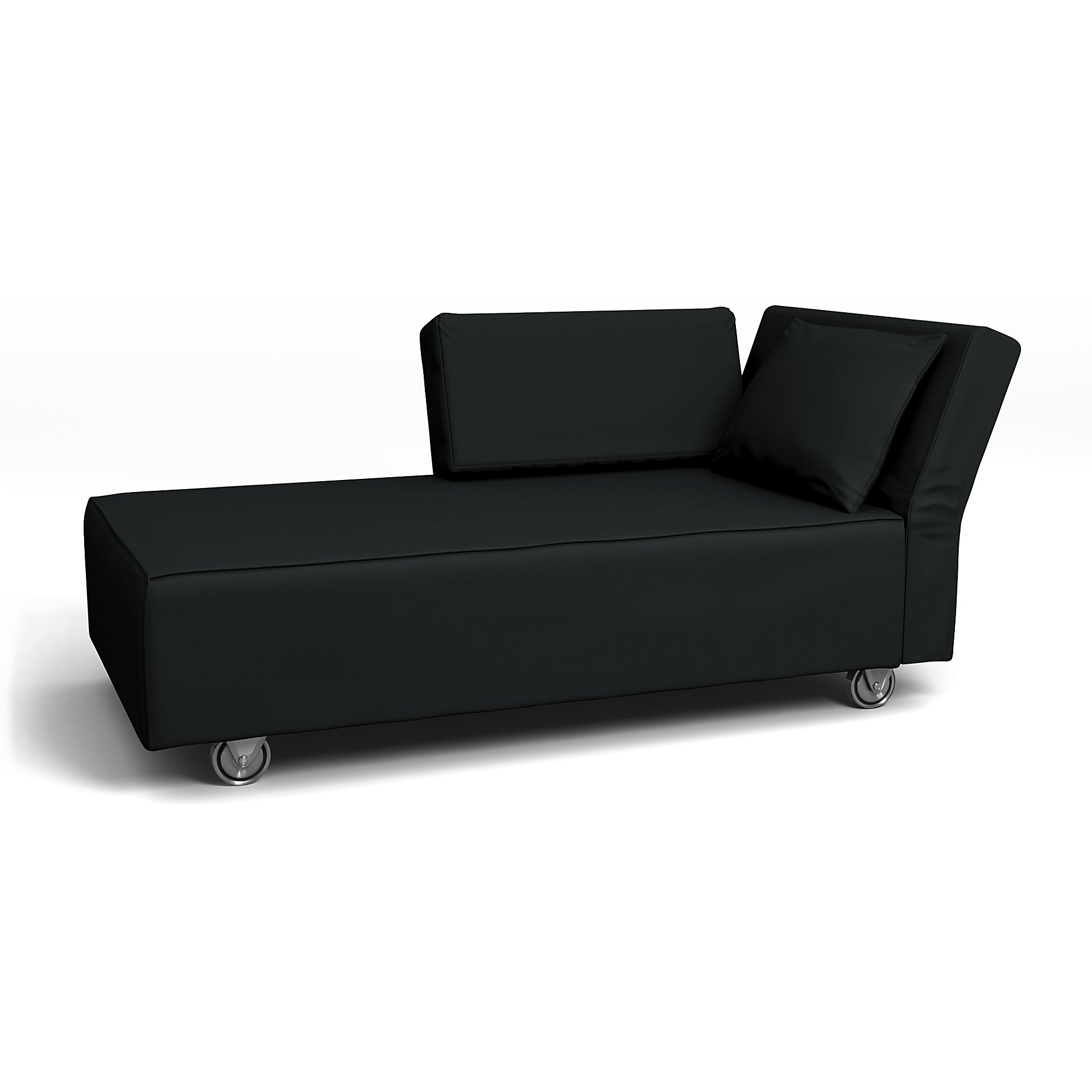 IKEA - Falsterbo Chaise with Right Armrest Cover, Jet Black, Cotton - Bemz