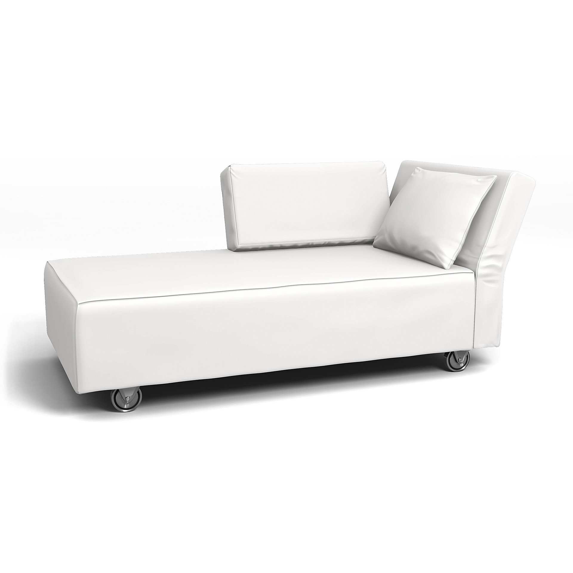IKEA - Falsterbo Chaise with Right Armrest Cover, Absolute White, Cotton - Bemz
