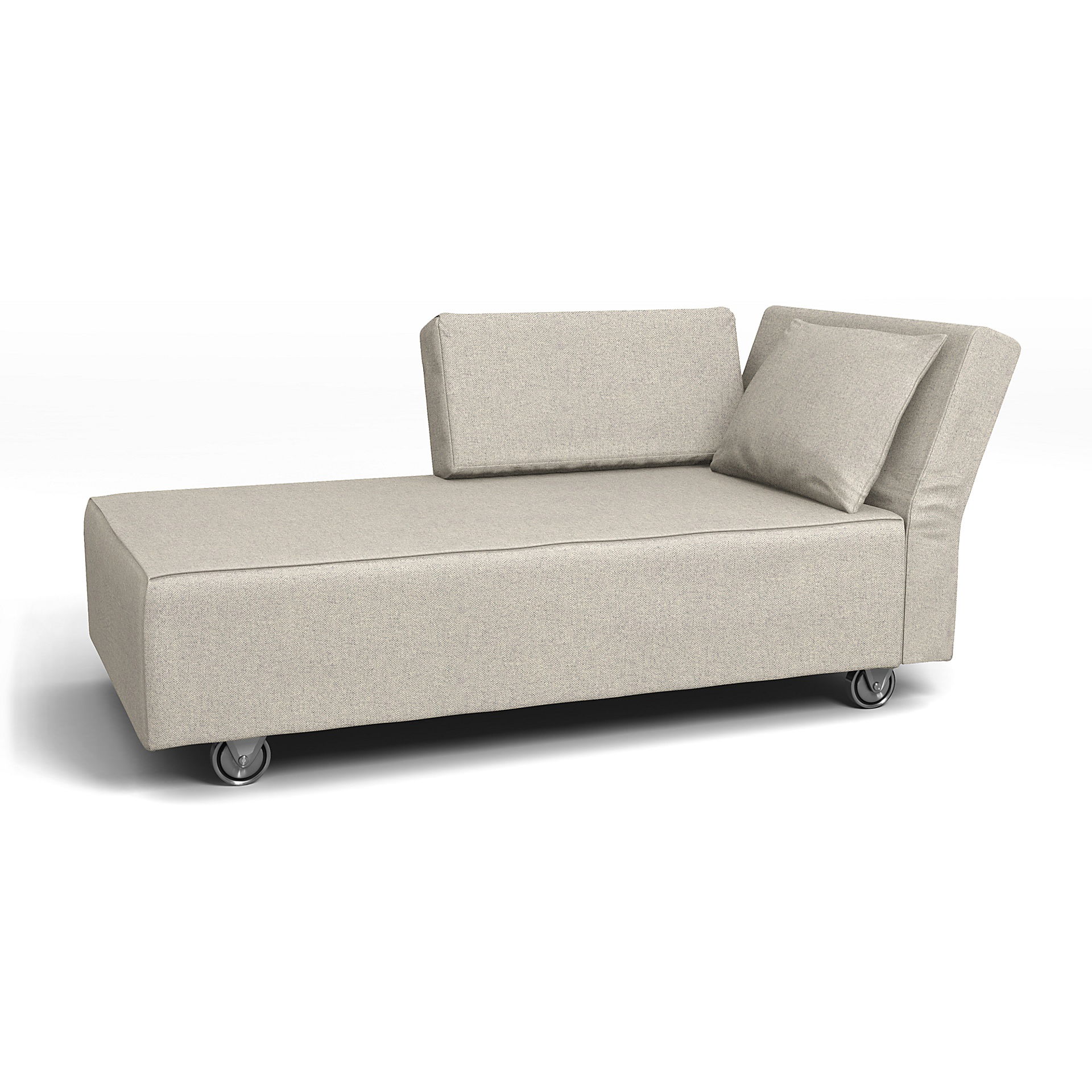 IKEA - Överdrag till Falsterbo schäslong med höger armstöd, Silver Grey, Bomull - Bemz
