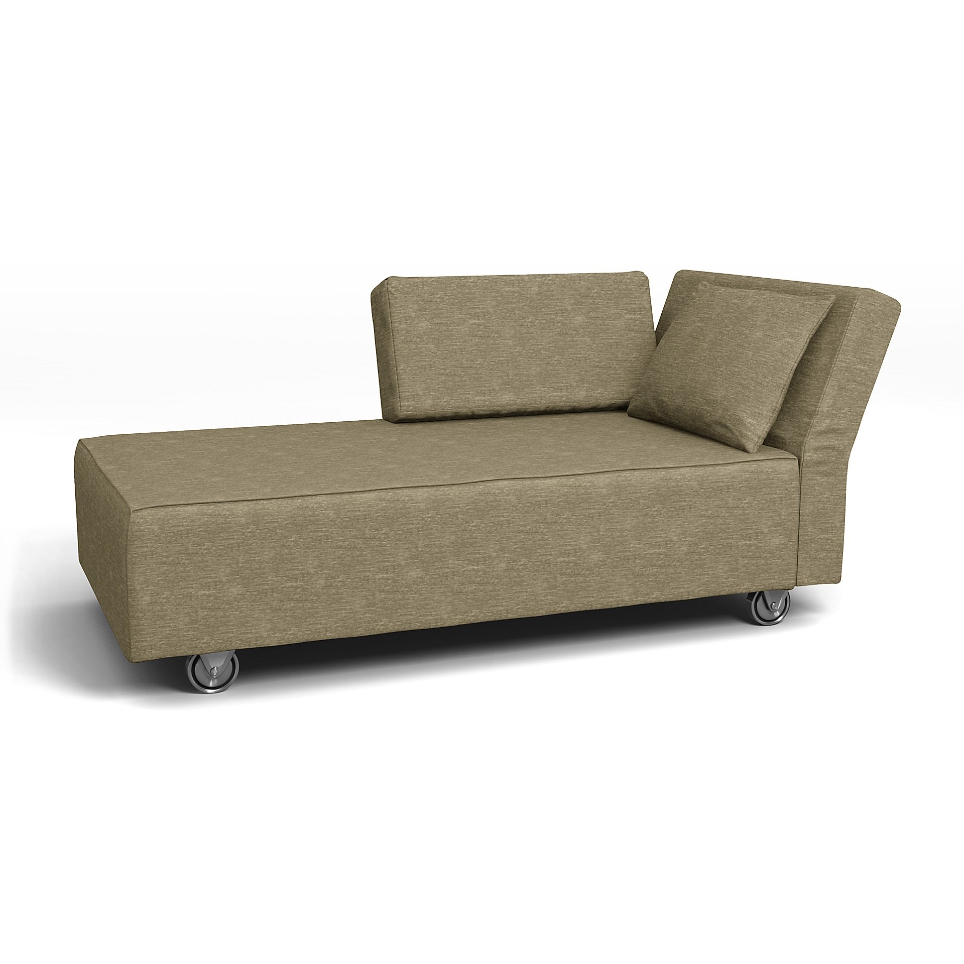 IKEA - Falsterbo Chaise with Right Armrest Cover, Beige, Velvet - Bemz