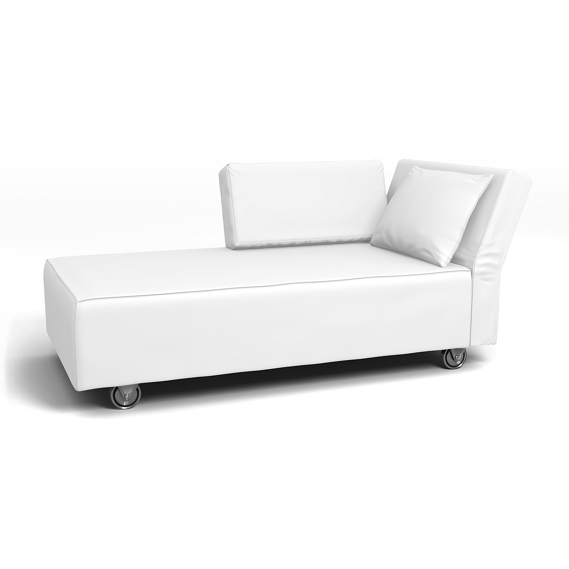 IKEA - Falsterbo Chaise with Right Armrest Cover, Absolute White, Linen - Bemz