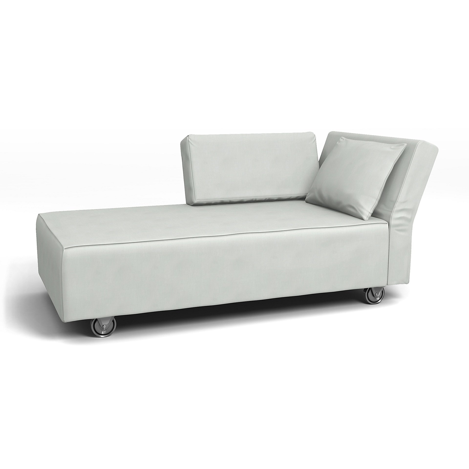 IKEA - Falsterbo Chaise with Right Armrest Cover, Silver Grey, Linen - Bemz