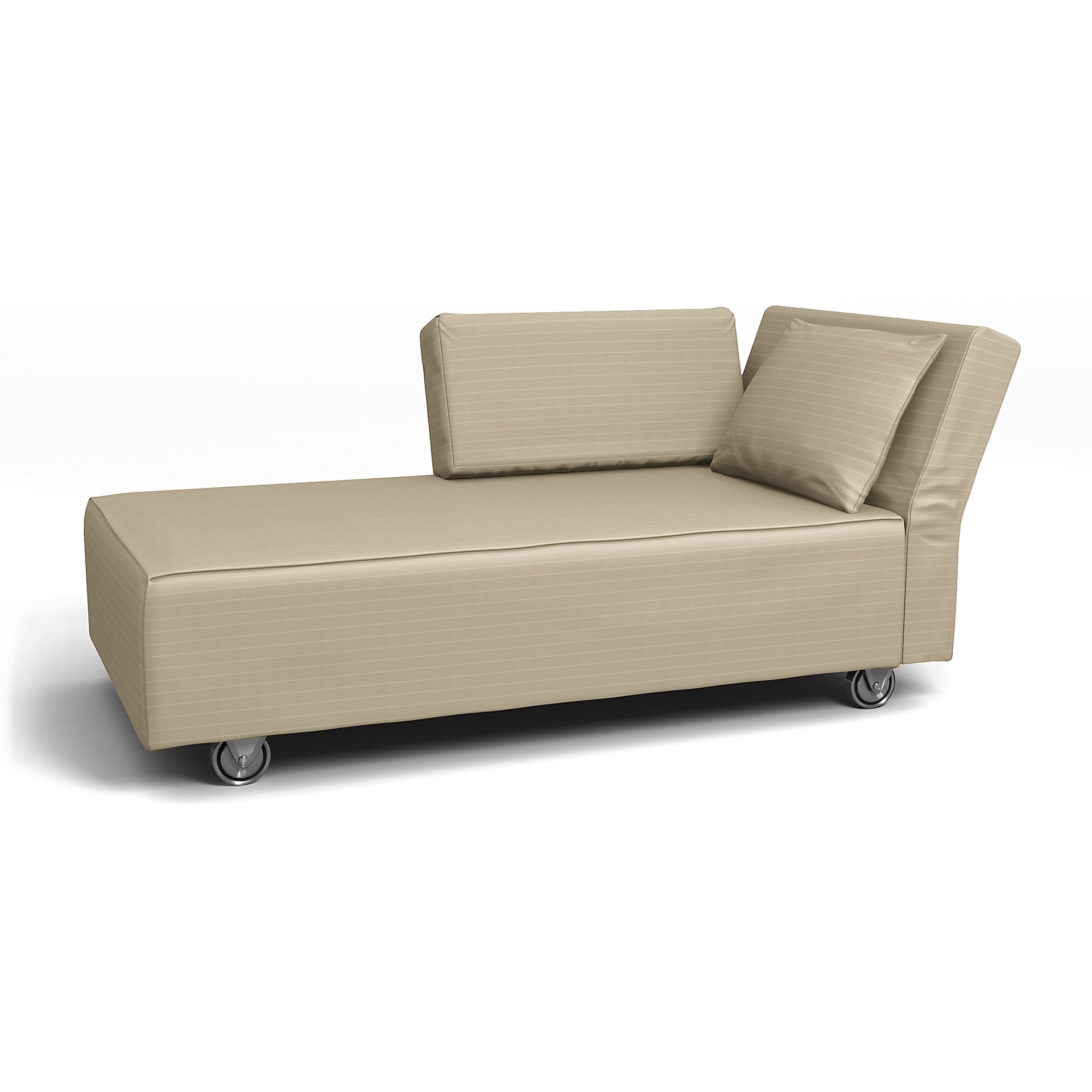 IKEA - Falsterbo Chaise with Right Armrest Cover, Oyster, Velvet - Bemz