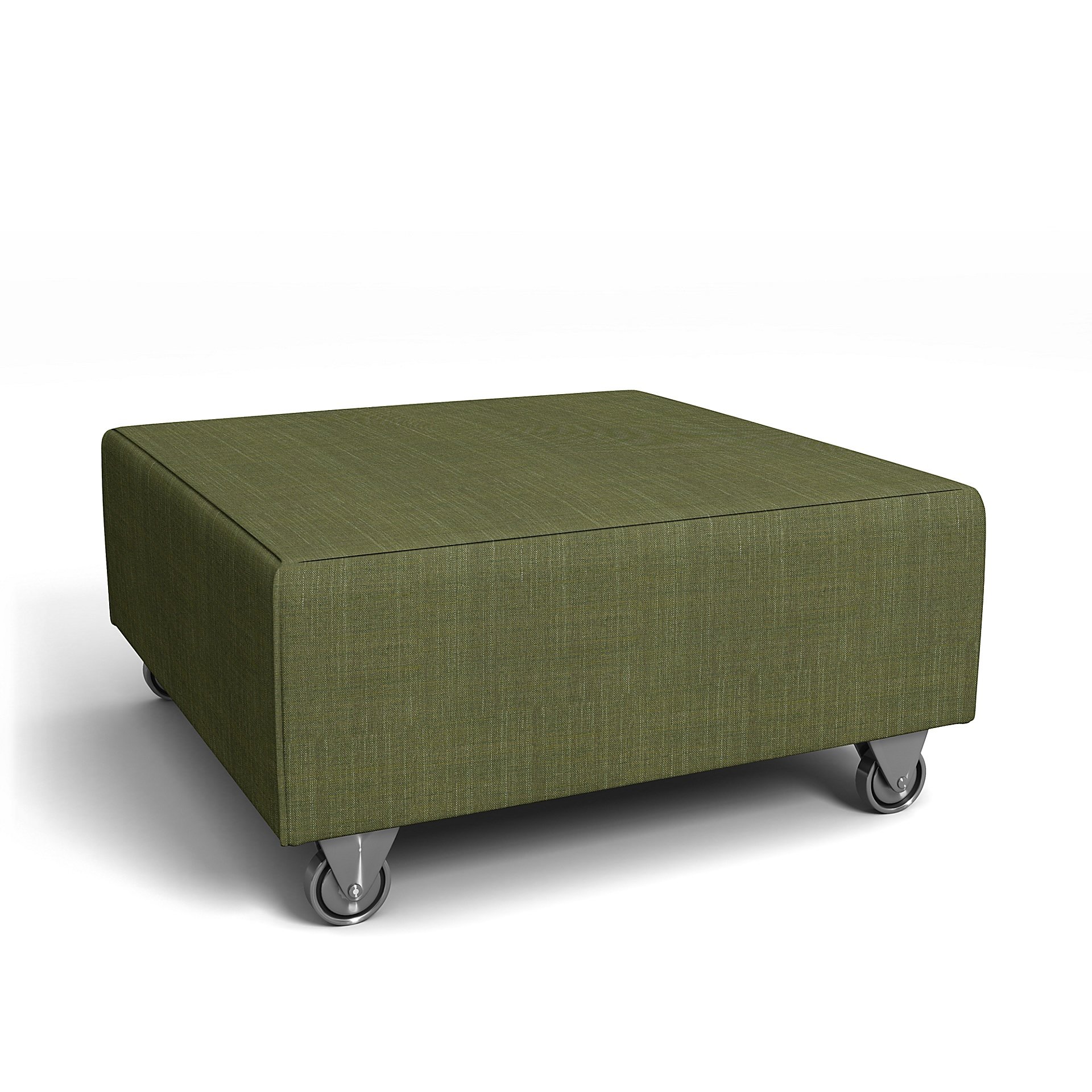 IKEA - Falsterbo Footstool Cover, Moss Green, Boucle & Texture - Bemz