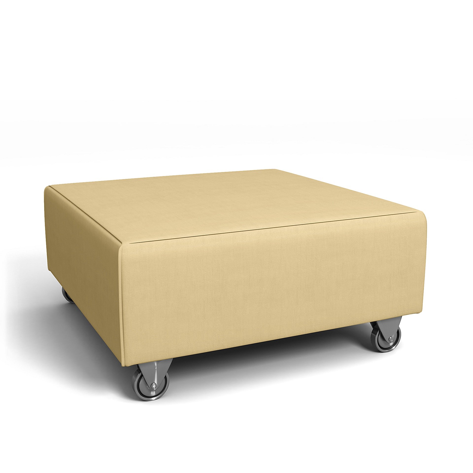 IKEA - Falsterbo Footstool Cover, Straw Yellow, Linen - Bemz