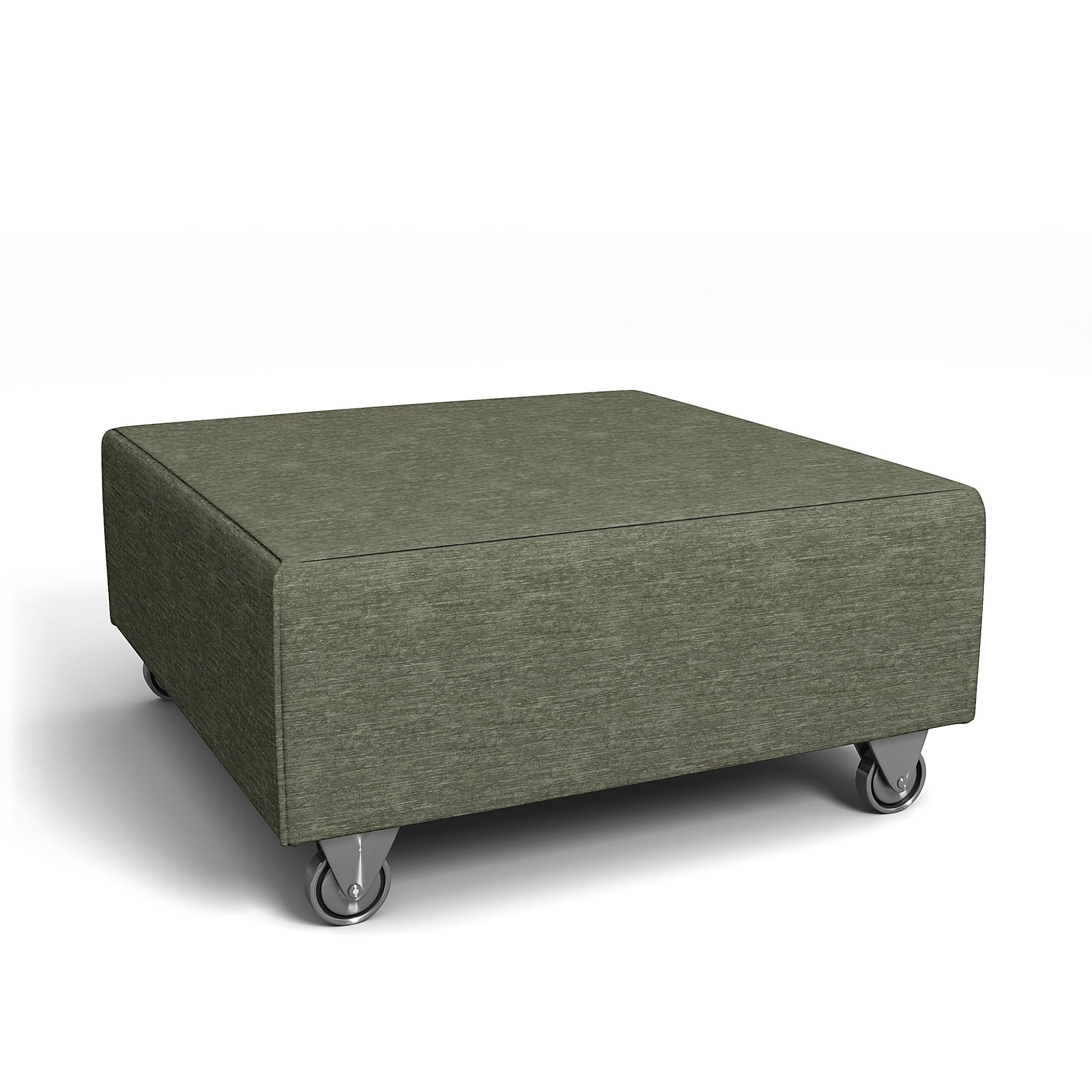 IKEA - Falsterbo Footstool Cover, Green Grey, Velvet - Bemz