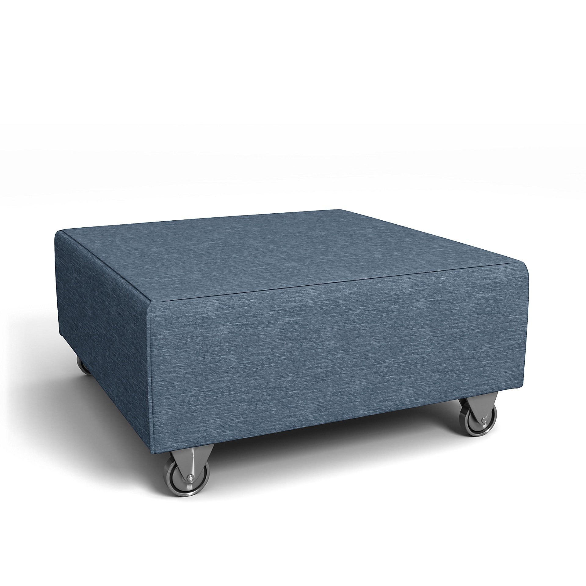 IKEA - Falsterbo Footstool Cover, Mineral Blue, Velvet - Bemz