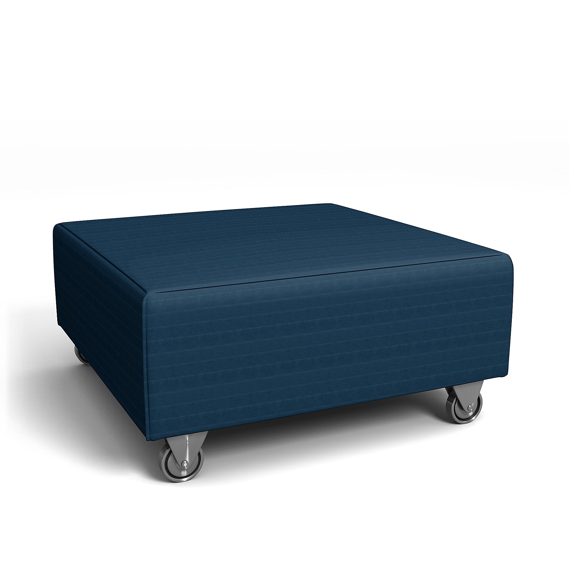 IKEA - Falsterbo Footstool Cover, Denim Blue, Velvet - Bemz