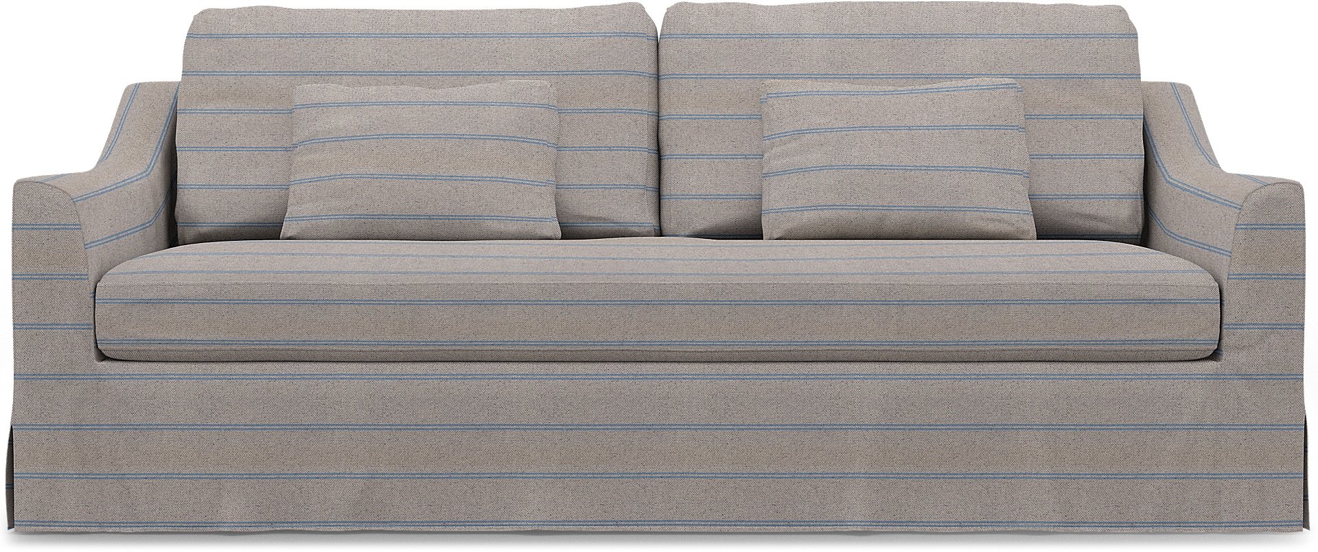 IKEA - Farlov 3 Seater Sofa Cover, Blue Stripe, Cotton - Bemz