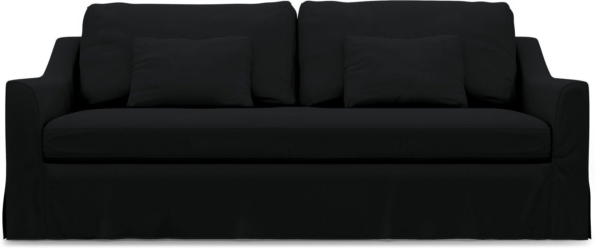 IKEA - Färlöv 3 Seater Sofa Cover, Jet Black, Cotton - Bemz