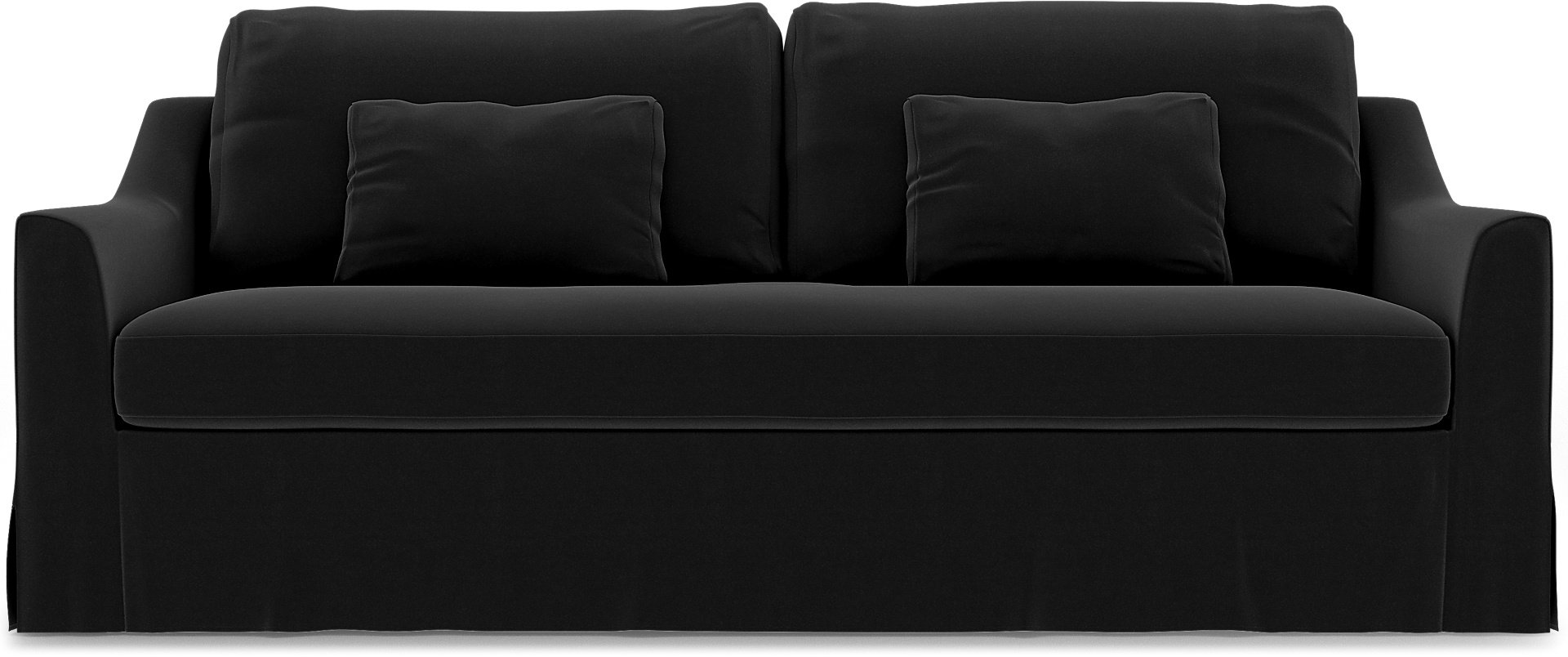 IKEA - Farlov 3 Seater Sofa Cover, Black, Velvet - Bemz