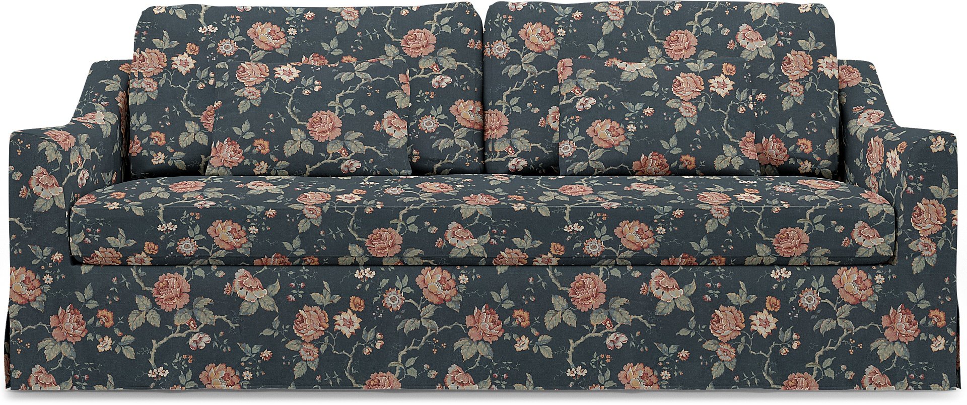 IKEA - Farlov 3 Seater Sofa Cover, Rosentrad Dark, BEMZ x BORASTAPETER COLLECTION - Bemz