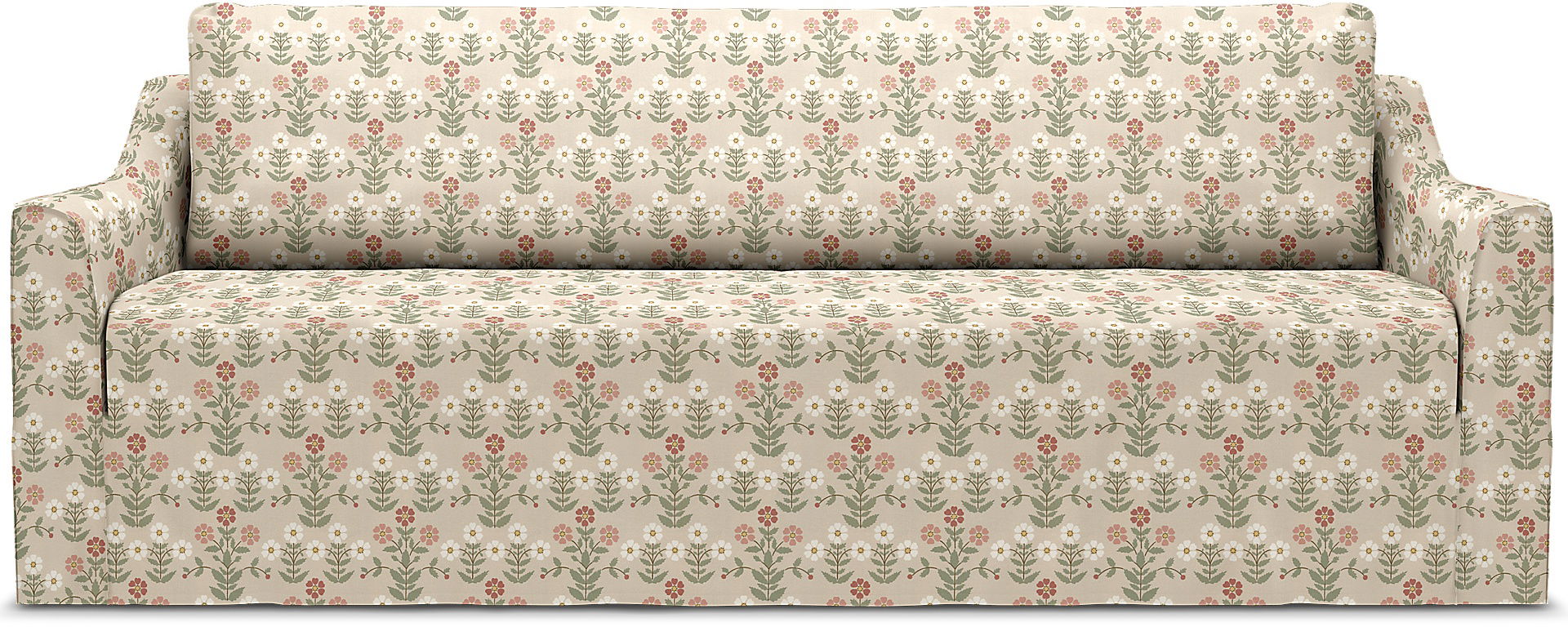 IKEA - Färlöv 3 Seater Sofa Cover, Pink Sippor, BEMZ x BORÅSTAPETER COLLECTION - Bemz