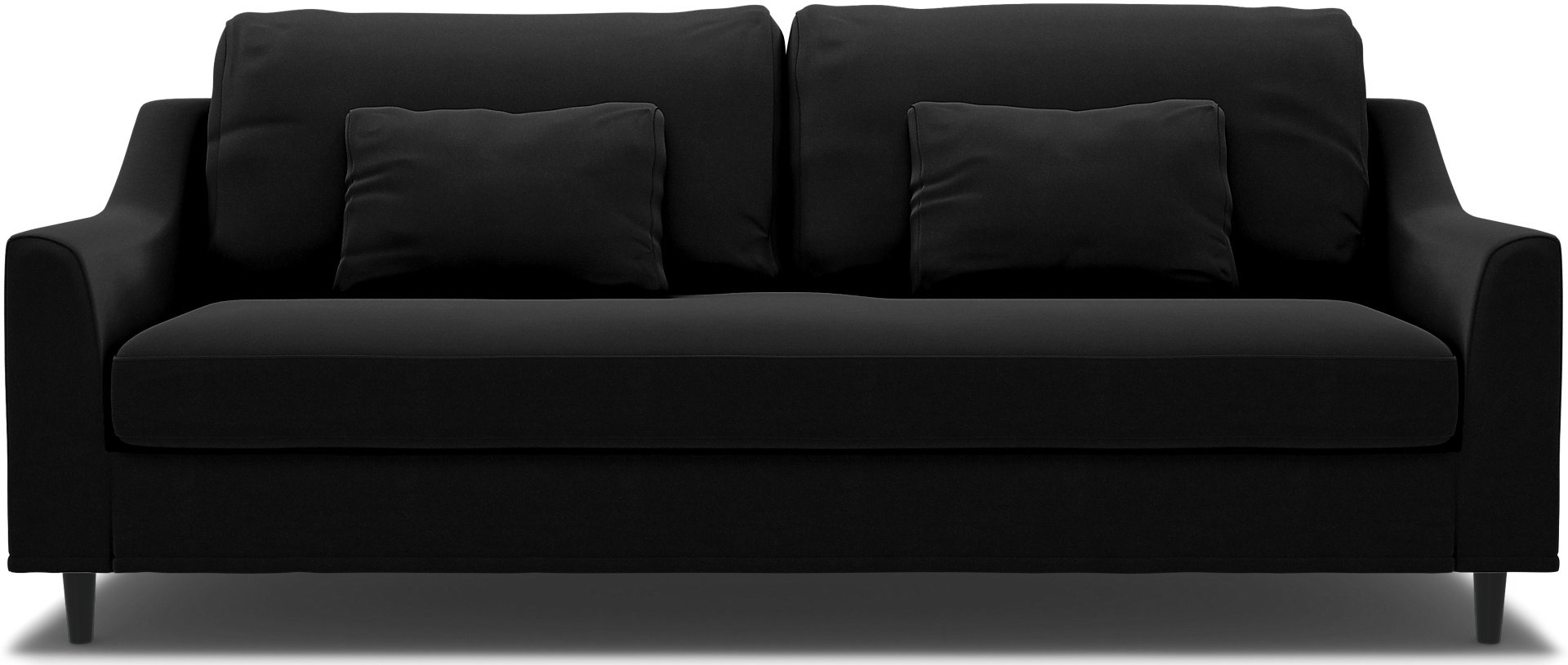 IKEA - FARLOV 3 SEATER SOFA COVER EXPOSED LEG , Black, Velvet - Bemz