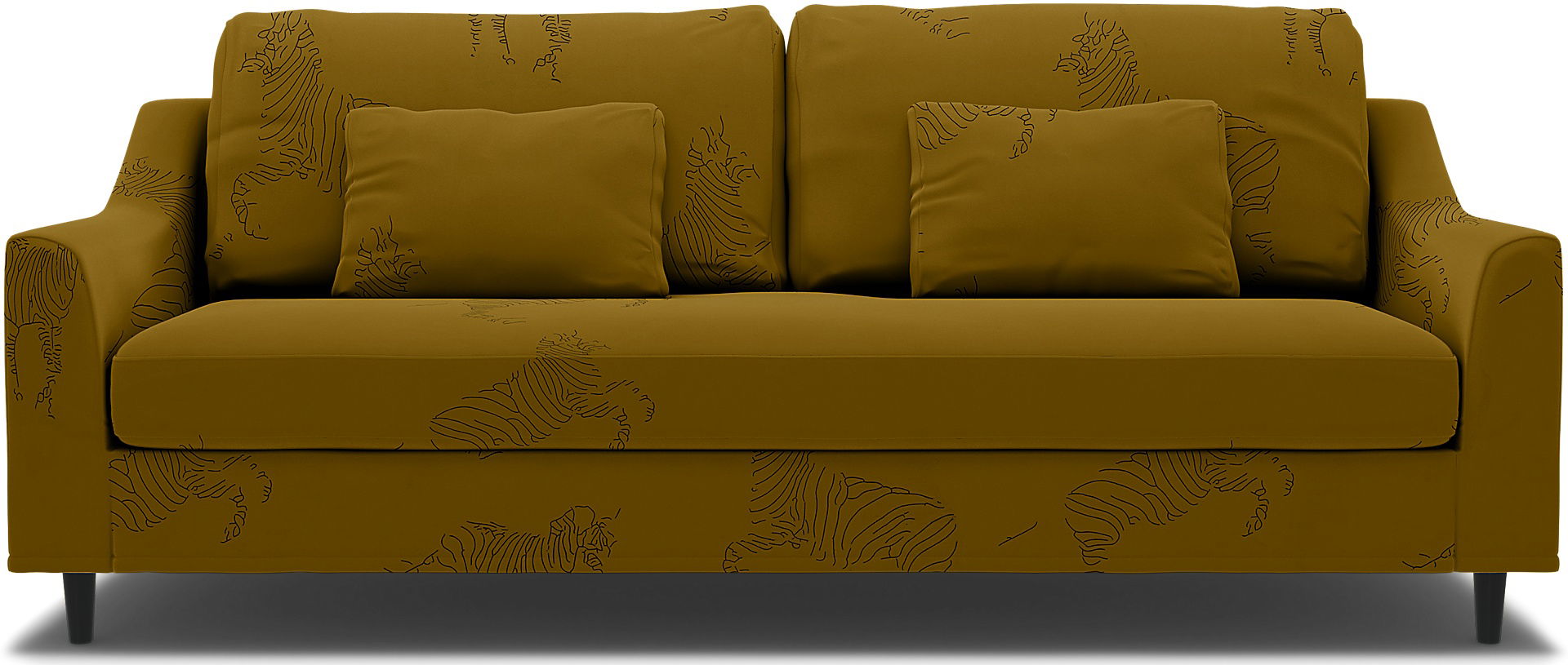 IKEA - ÖVERDRAG TILL FÄRLÖV 3-SITSSOFFA MED SYNLIGA BEN, Turmeric / Zebra, BEMZ NATURE'S PALETTE COLLECTION - Bemz