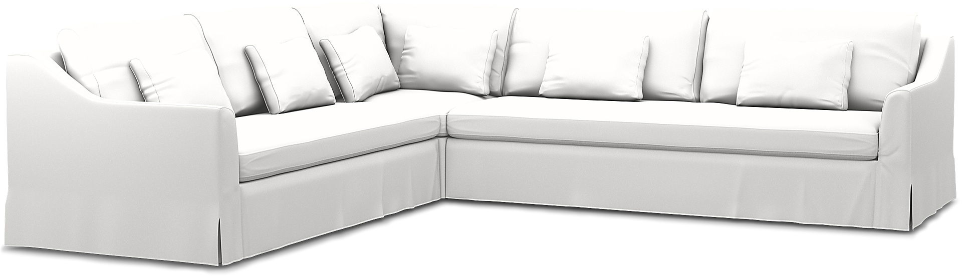 IKEA - FÄRLÖV CORNER SOFA COVER (2+3), Absolute White, Cotton - Bemz
