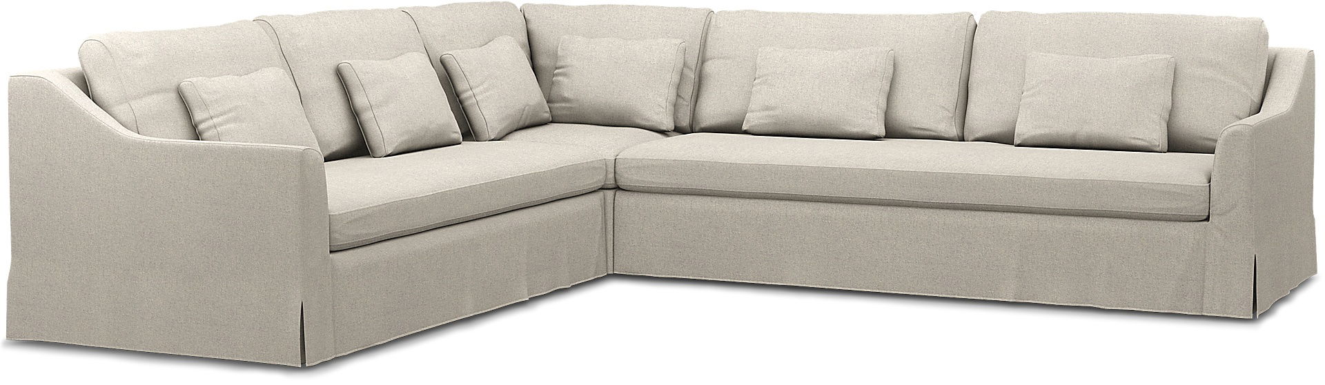 IKEA - FÄRLÖV CORNER SOFA COVER (2+3), Silver Grey, Cotton - Bemz