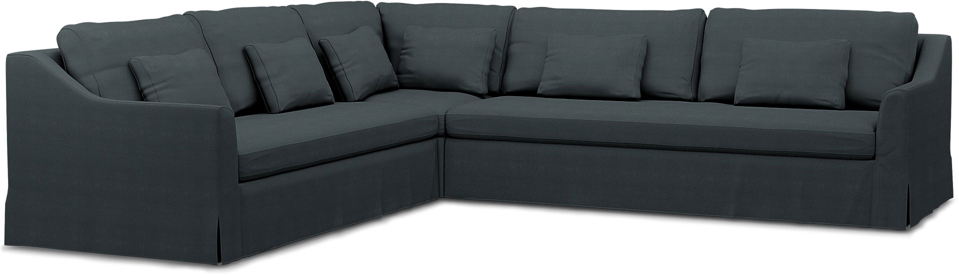 IKEA - FÄRLÖV CORNER SOFA COVER (2+3), Graphite Grey, Linen - Bemz