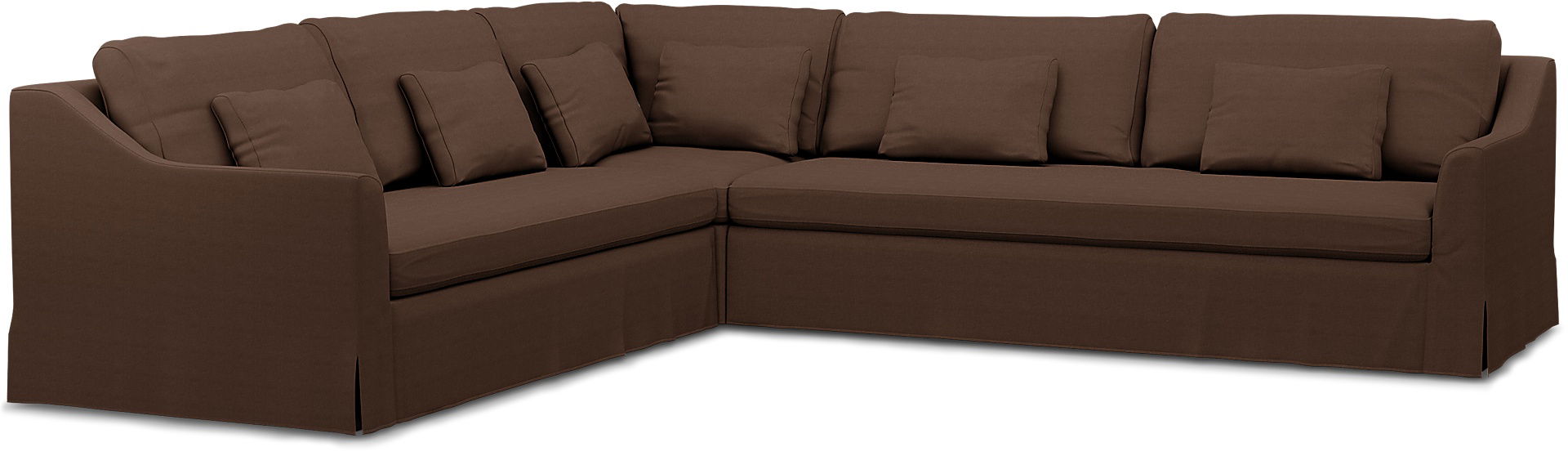 IKEA - FÄRLÖV CORNER SOFA COVER (2+3), Chocolate, Linen - Bemz