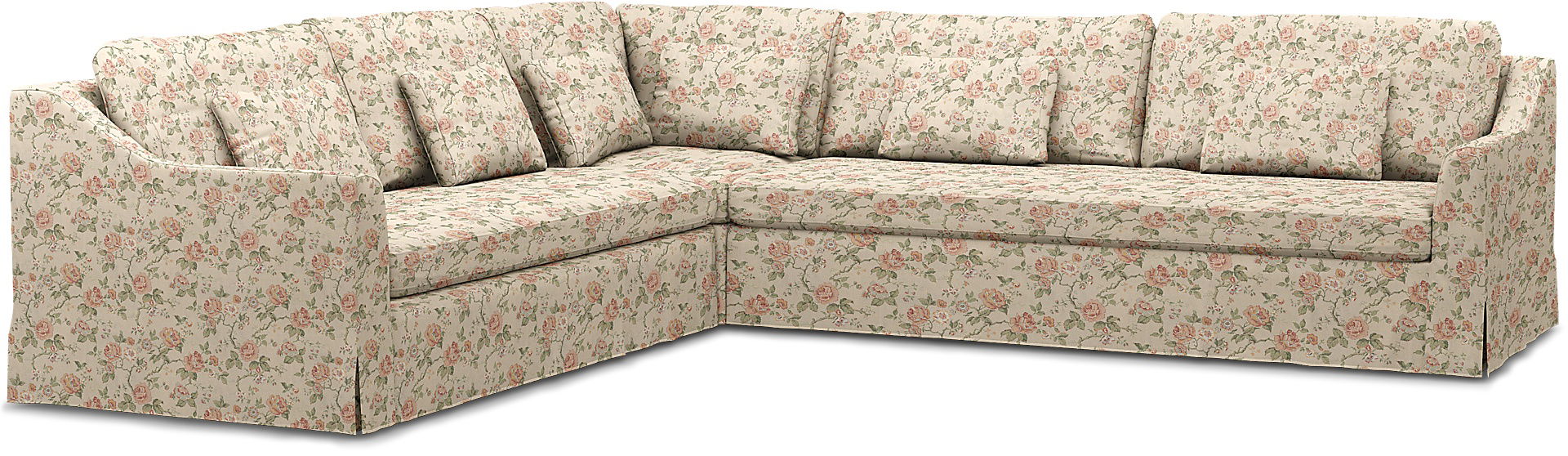 IKEA - FÄRLÖV CORNER SOFA COVER (2+3), Rosenträd Light, BEMZ x BORÅSTAPETER COLLECTION - Bemz