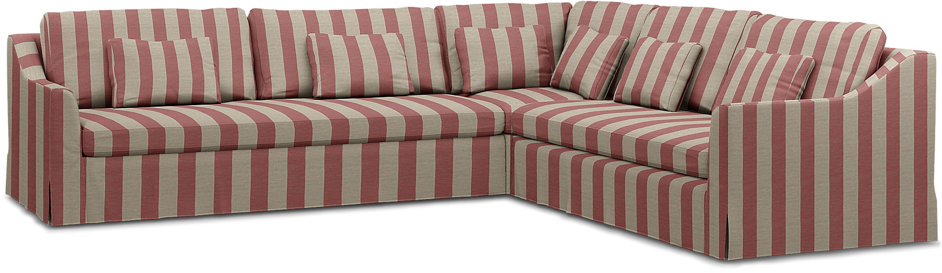 IKEA - FÄRLÖV CORNER SOFA COVER (3+2), Soft Red, Linen - Bemz