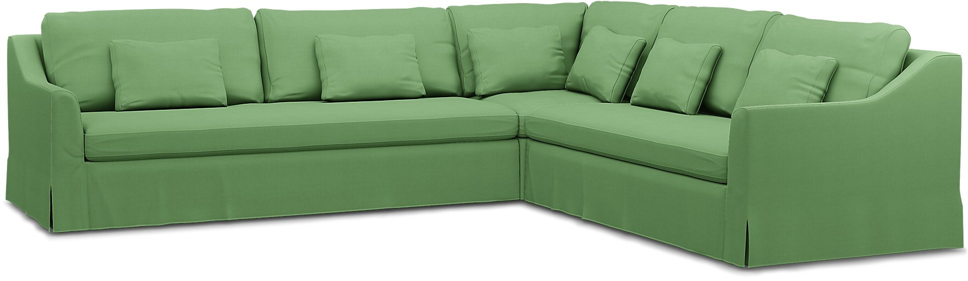 IKEA - FARLOV CORNER SOFA COVER (3+2), Apple Green, Linen - Bemz