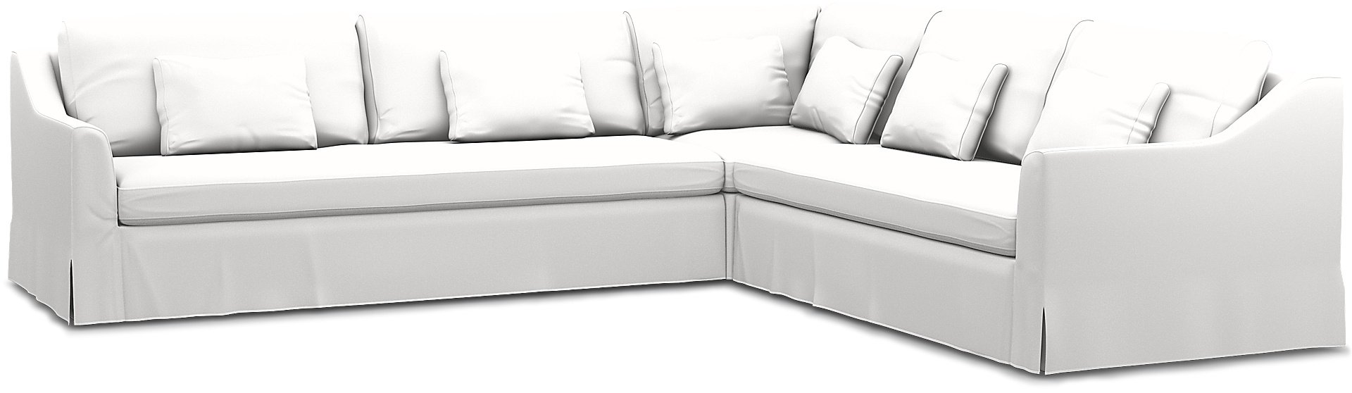 IKEA - FARLOV CORNER SOFA COVER (3+2), Absolute White, Cotton - Bemz