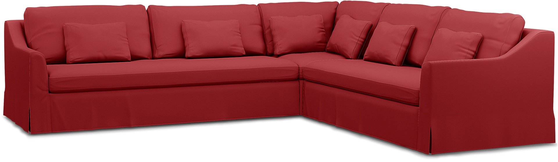 IKEA - FARLOV CORNER SOFA COVER (3+2), Scarlet Red, Cotton - Bemz
