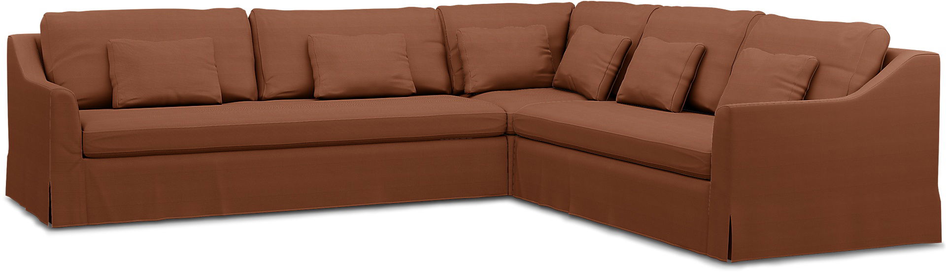 IKEA - FÄRLÖV CORNER SOFA COVER (3+2), Rustic Rouge, Corduroy - Bemz