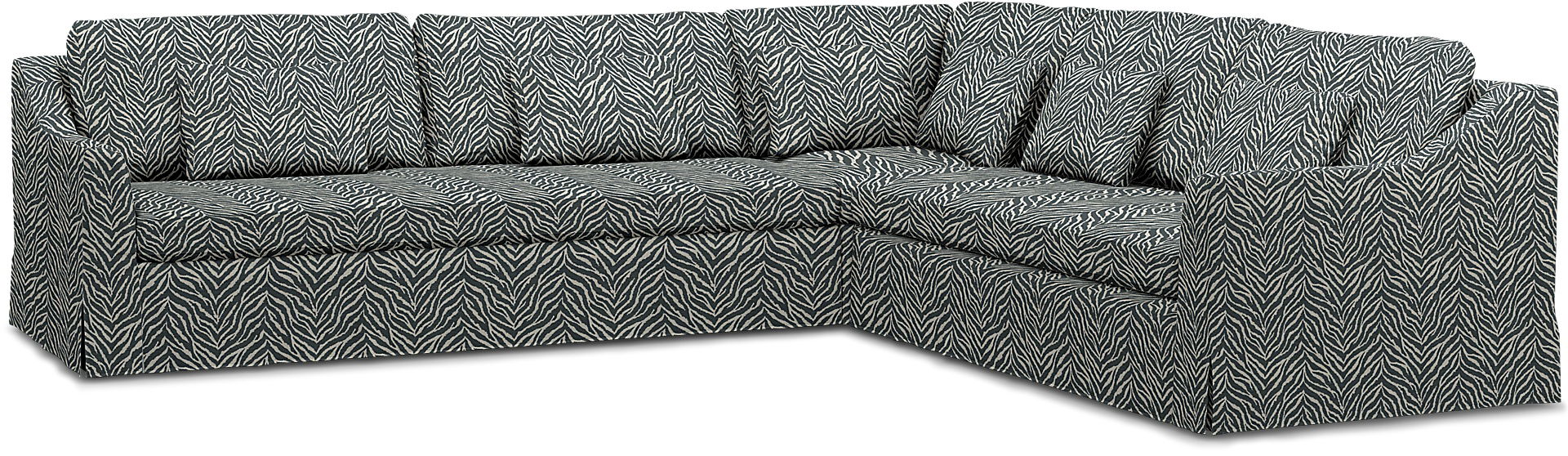 IKEA - FÄRLÖV CORNER SOFA COVER (3+2), Black/White, BEMZ NATURE'S PALETTE COLLECTION - Bemz