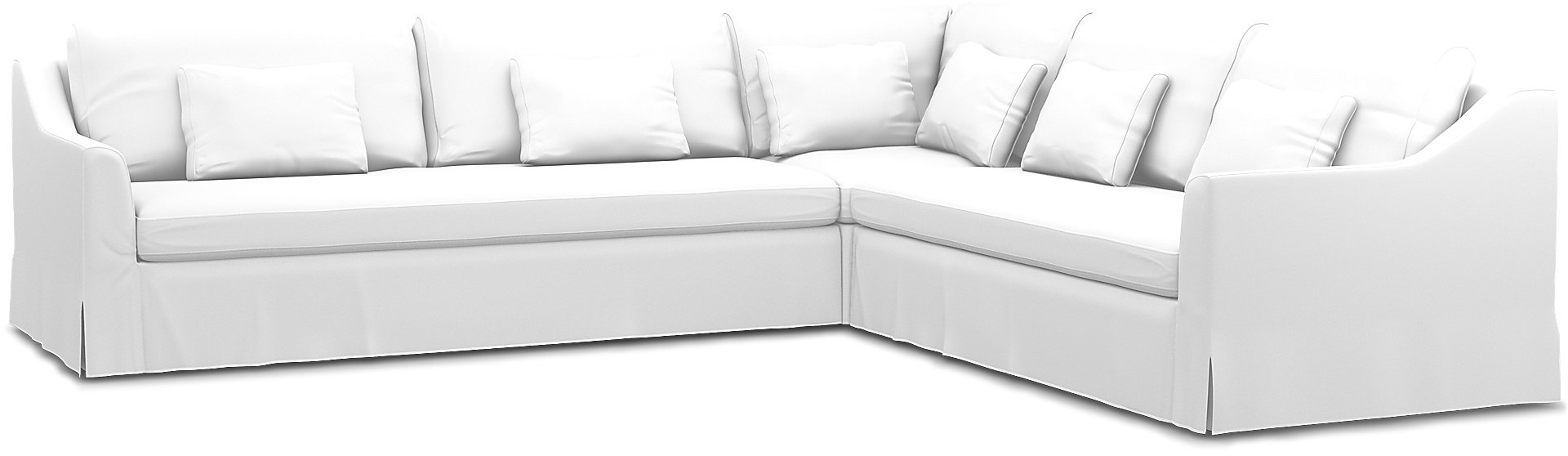 IKEA - FARLOV CORNER SOFA COVER (3+2), Absolute White, Linen - Bemz
