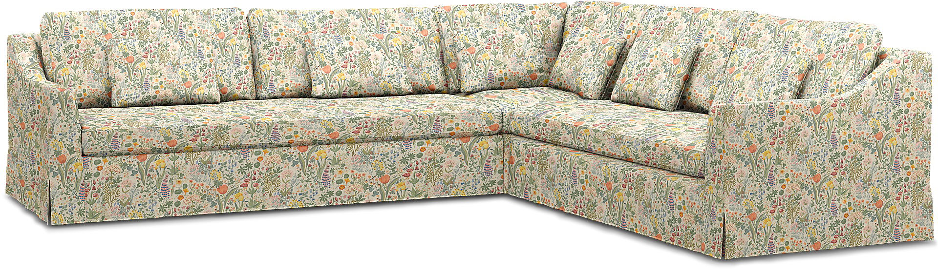 IKEA - FÄRLÖV CORNER SOFA COVER (3+2), Blomsterhav Light, BEMZ x BORÅSTAPETER COLLECTION - Bemz