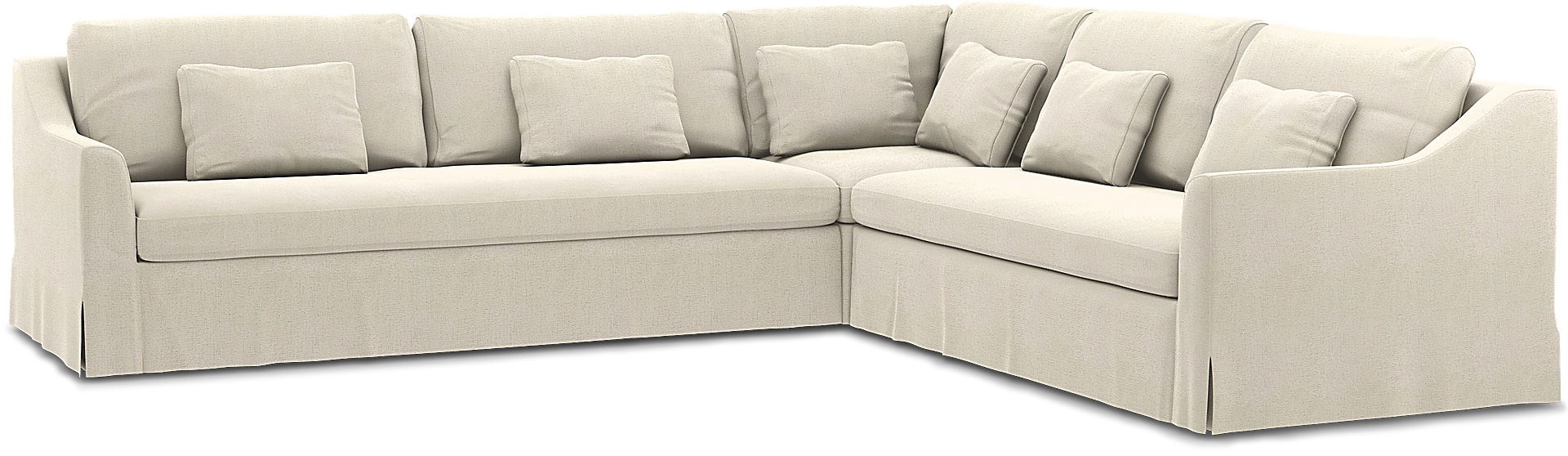 IKEA - FÄRLÖV CORNER SOFA COVER (3+2), Ecru, Bouclé & Texture - Bemz