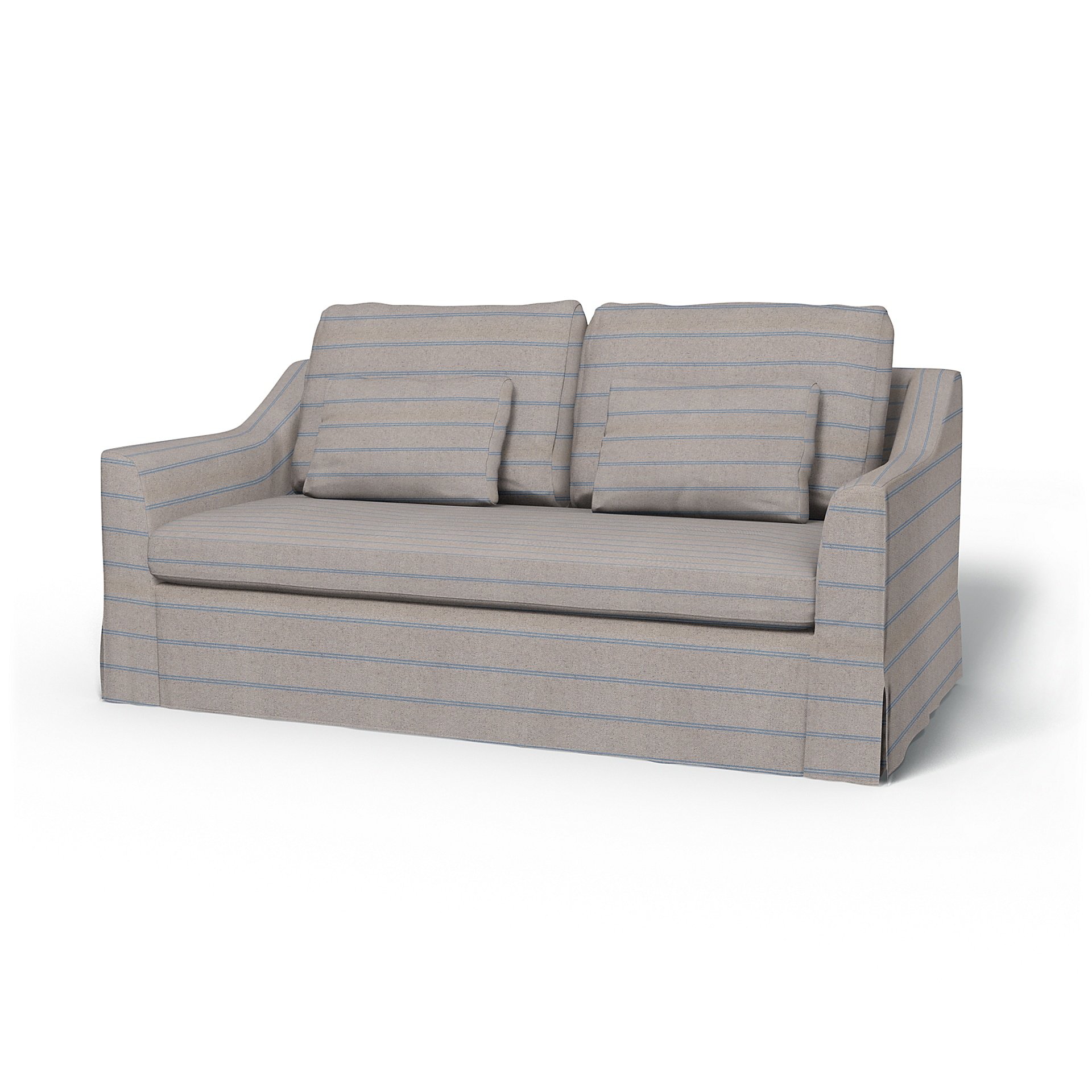 IKEA - Farlov 2 Seater Sofa Cover, Blue Stripe, Cotton - Bemz