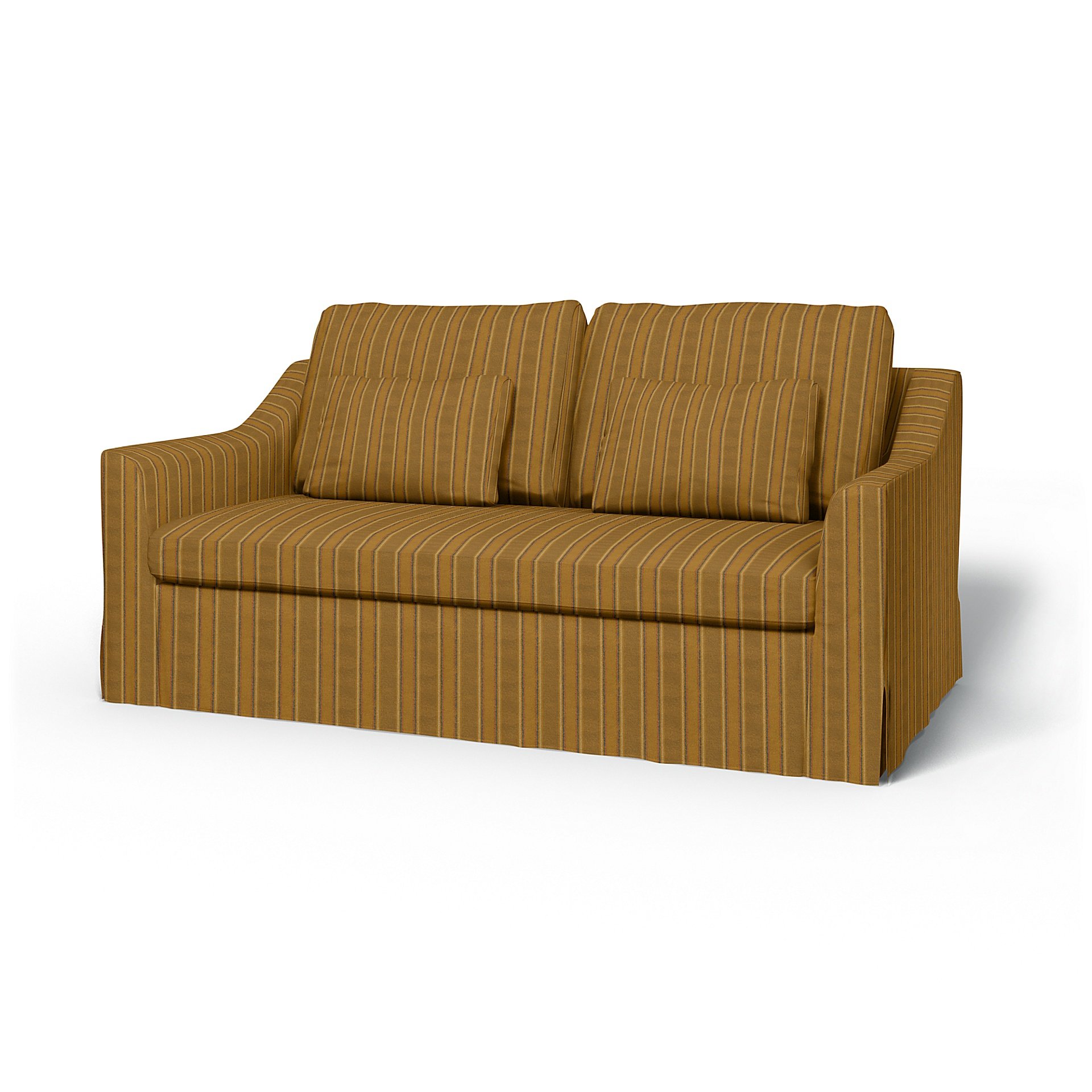 IKEA - Farlov 2 Seater Sofa Cover, Mustard Stripe, Cotton - Bemz