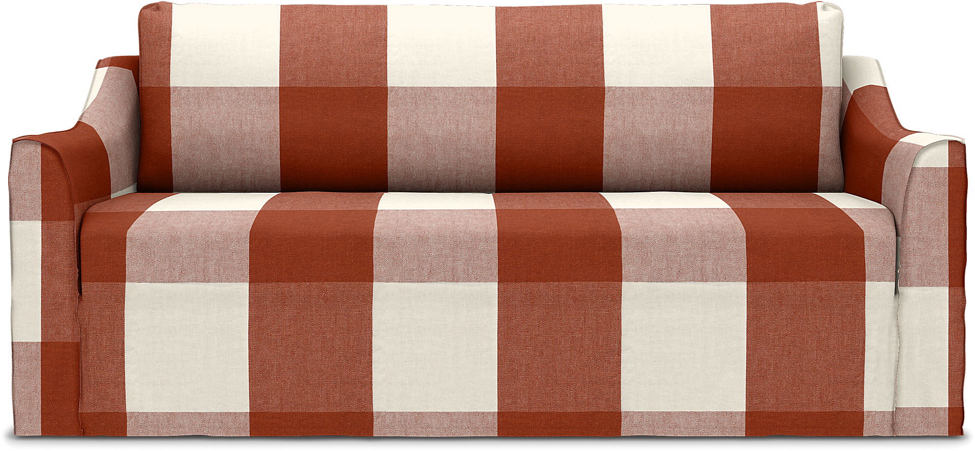 Färlöv 2 seater sofa cover, Terracotta, Linen - Bemz