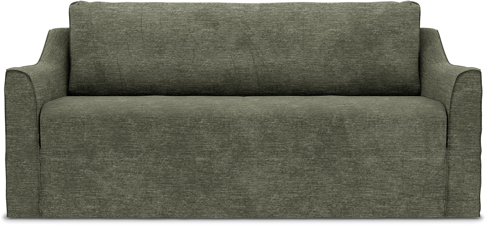 Färlöv 2 seater sofa cover, Green Grey, Velvet - Bemz