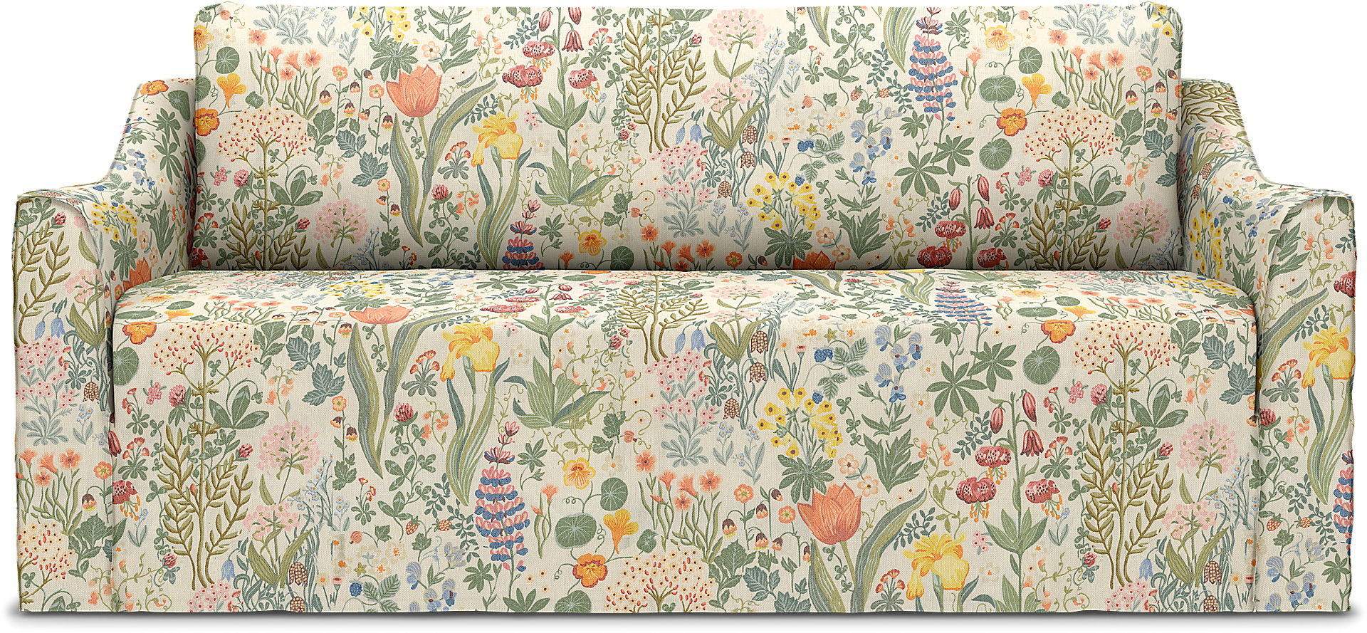 Färlöv 2 seater sofa cover, Blomsterhav Light, BEMZ x BORÅSTAPETER COLLECTION - Bemz