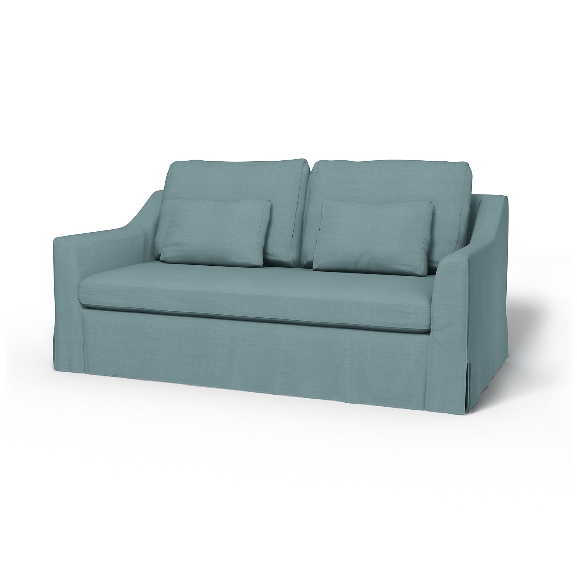 IKEA - Överdrag till Färlöv 2-sitsbäddsoffa, Dusty Blue, Linne - Bemz