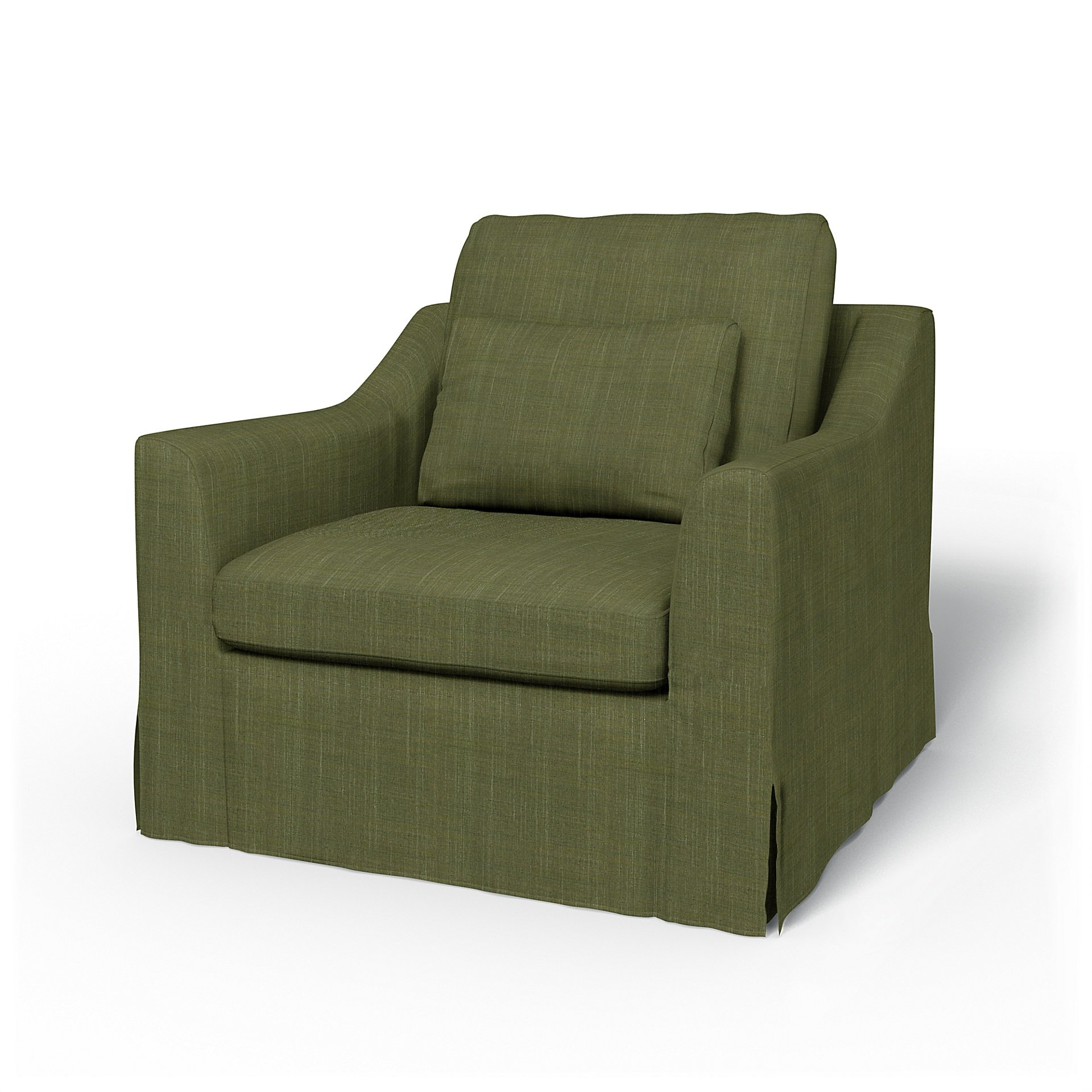 IKEA - Farlov Armchair Cover, Moss Green, Boucle & Texture - Bemz