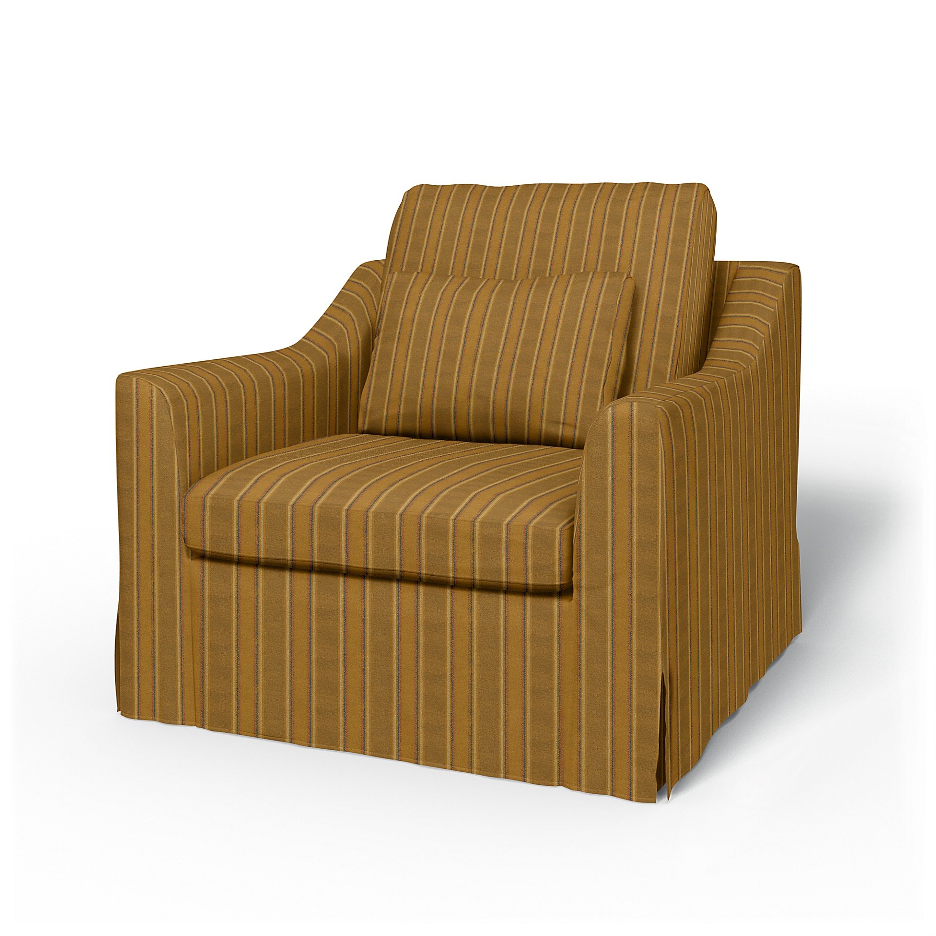 IKEA - Farlov Armchair Cover, Mustard Stripe, Cotton - Bemz