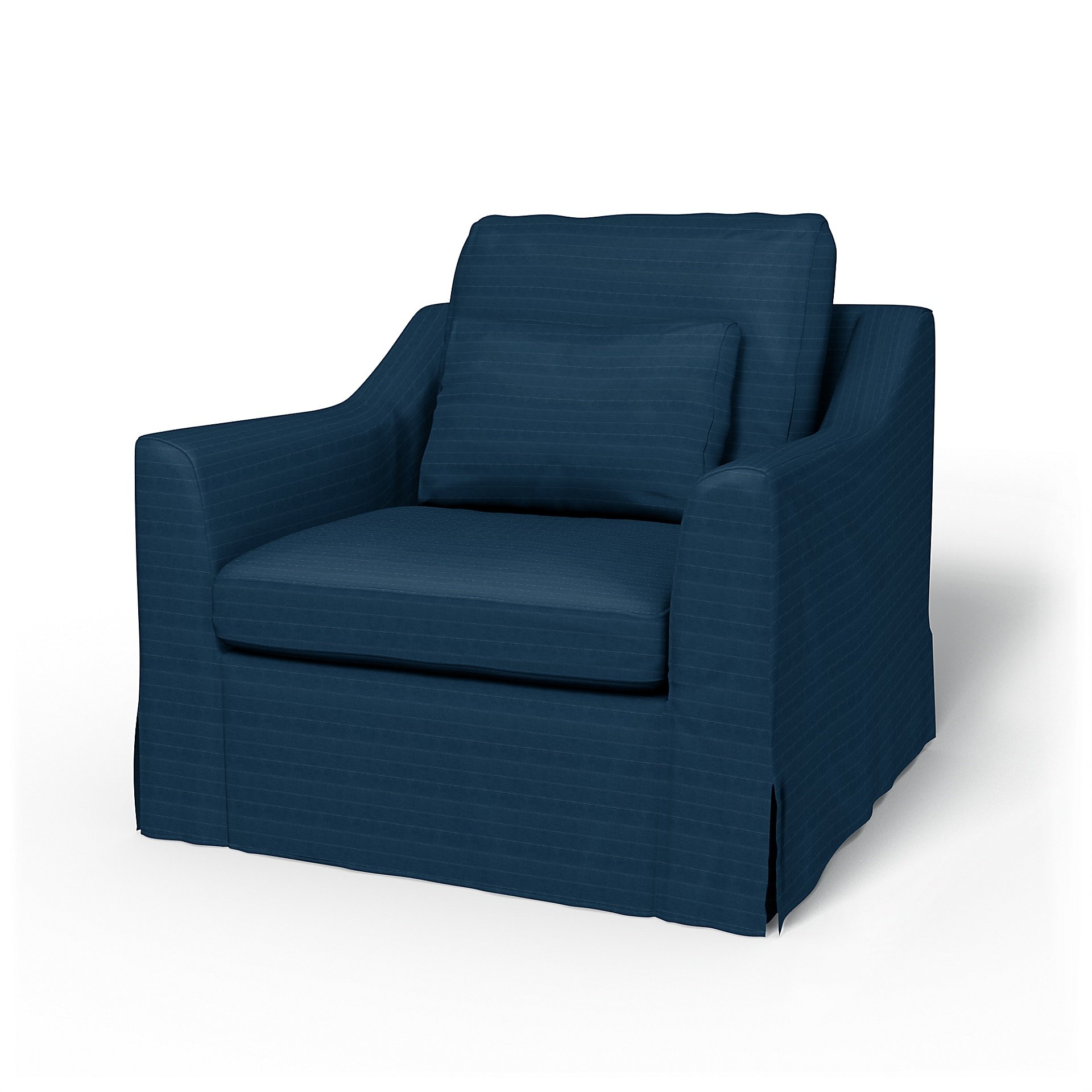 IKEA - Farlov Armchair Cover, Denim Blue, Velvet - Bemz