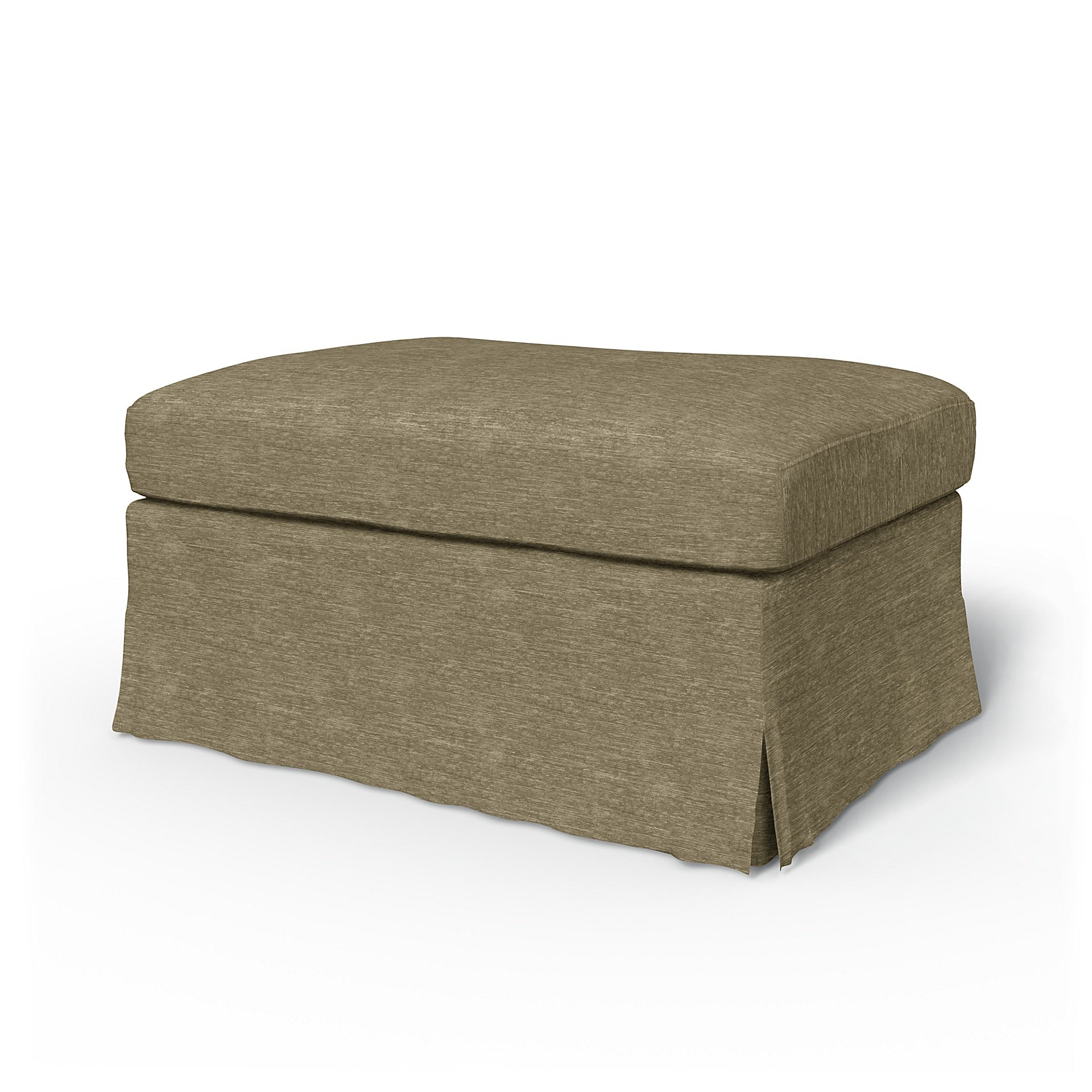 IKEA - Farlov Footstool Cover, Beige, Velvet - Bemz