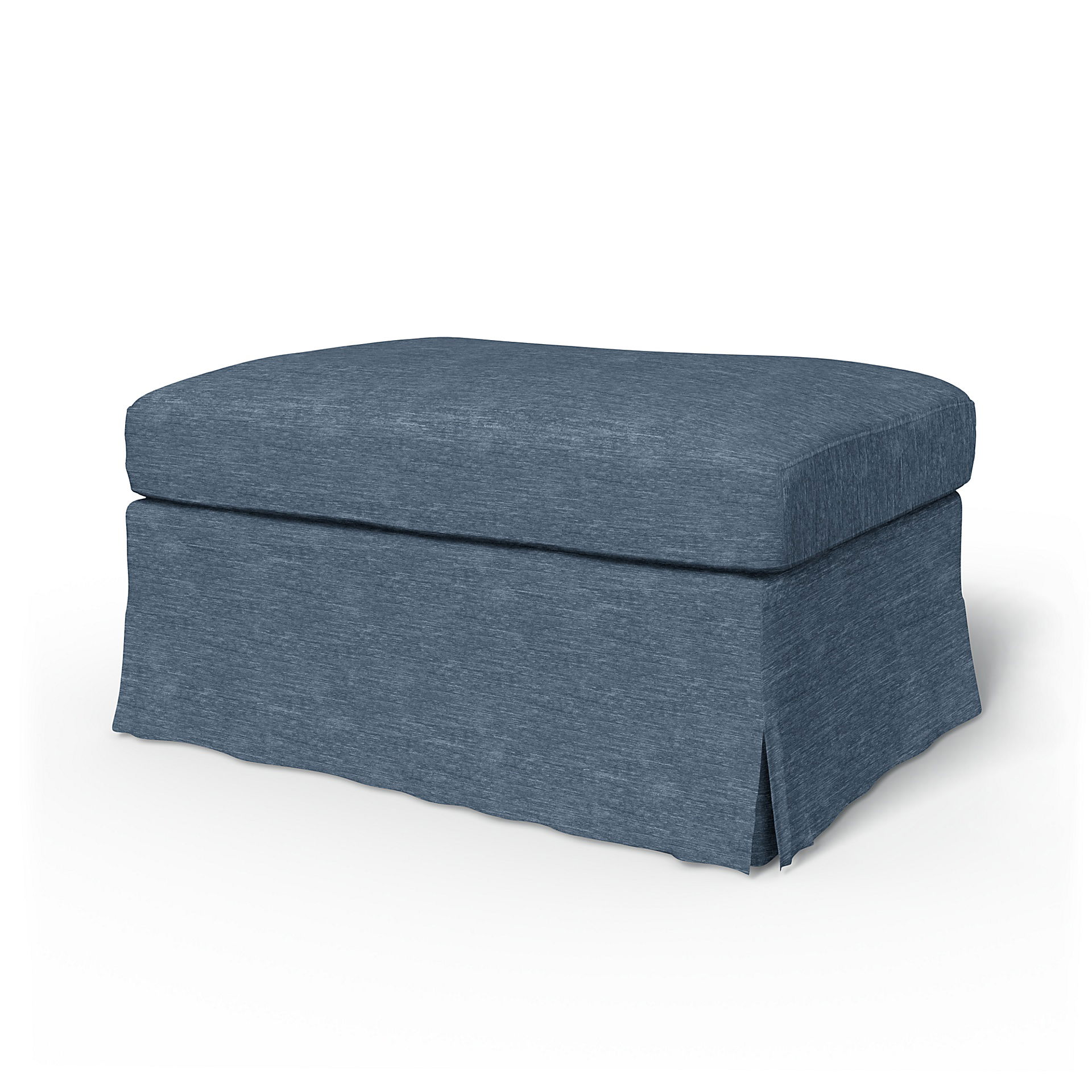 IKEA - Överdrag till Färlöv fotpall, Mineral Blue, Sammet - Bemz