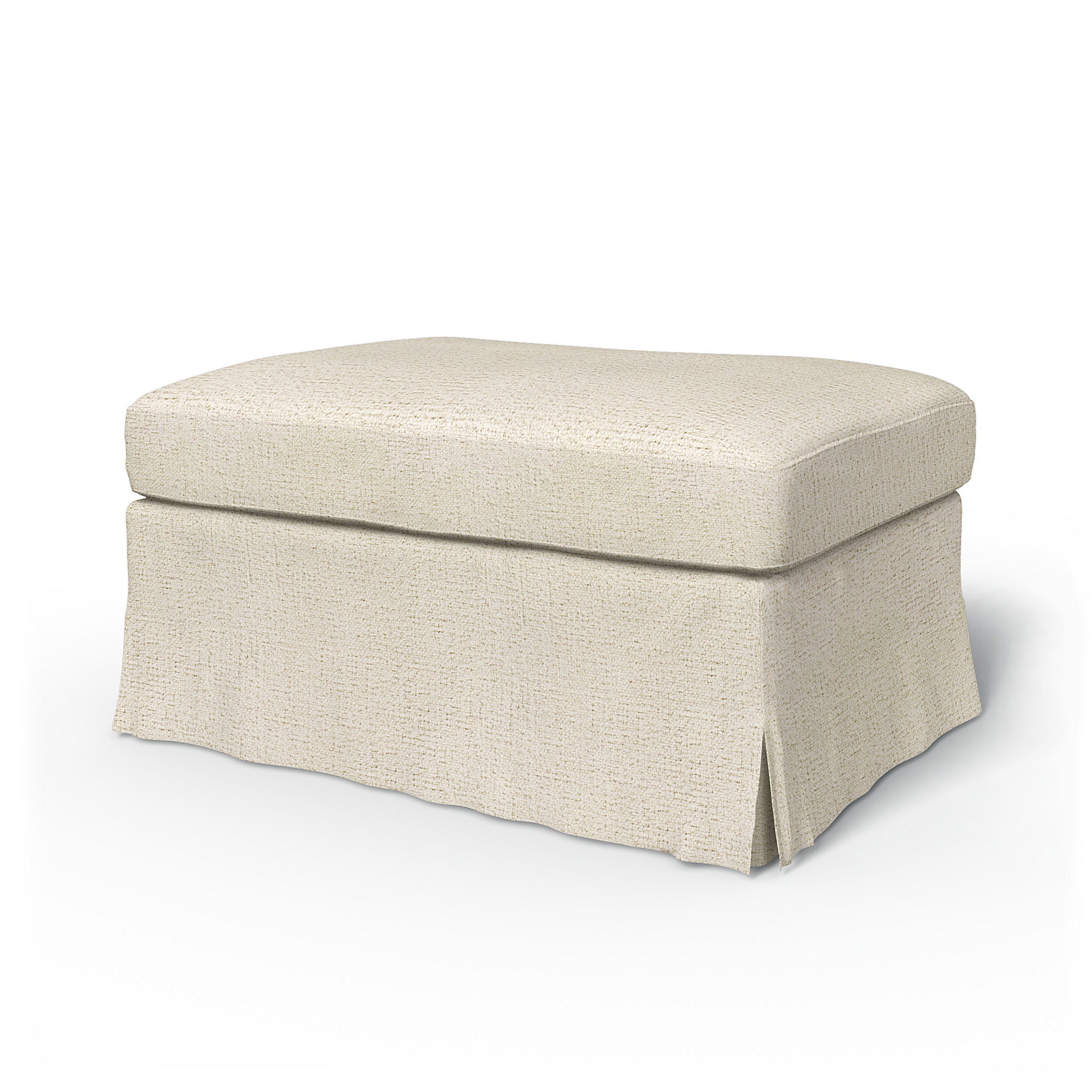 IKEA - Färlöv Footstool Cover, Ecru, Bouclé & Texture - Bemz