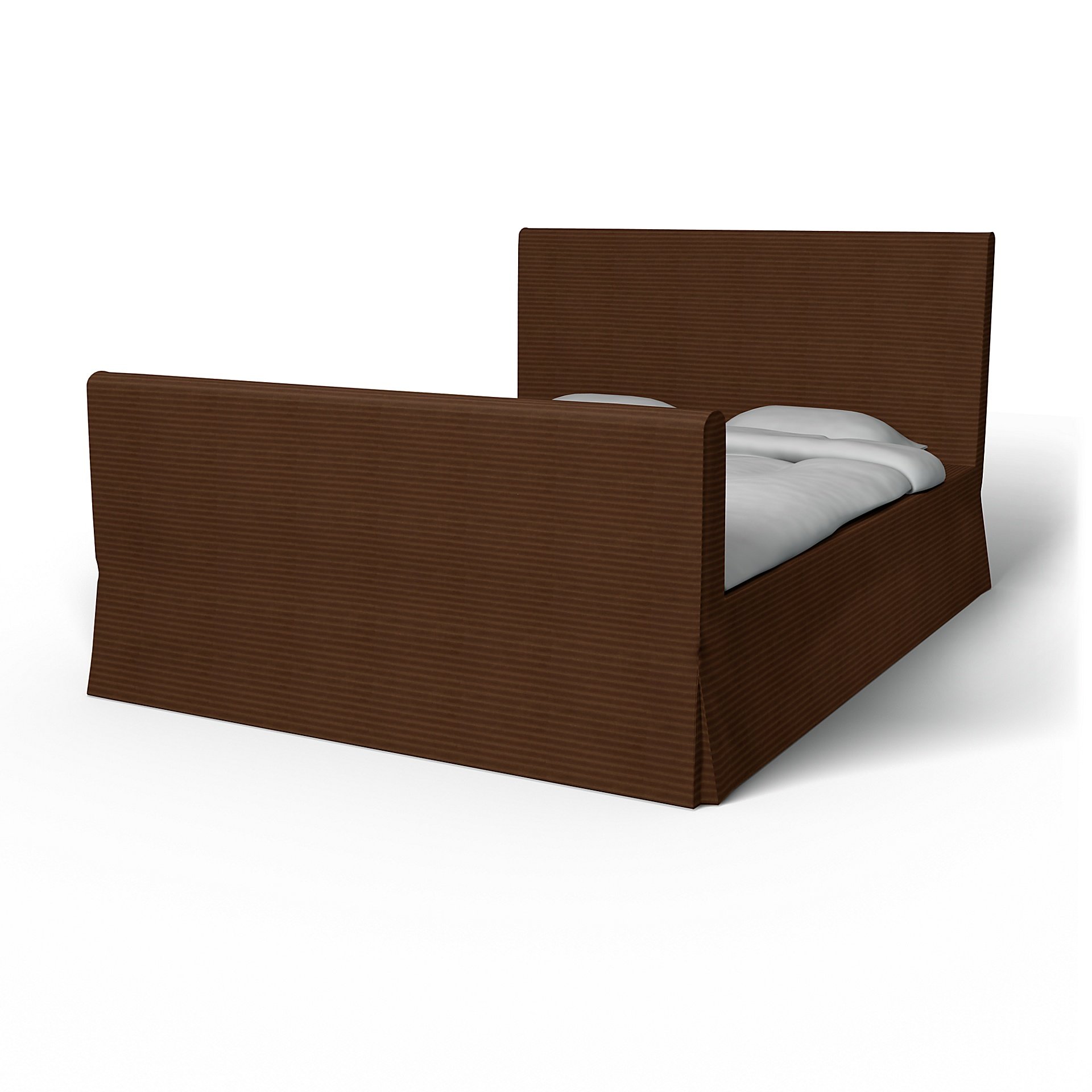 IKEA - Floro Bed Frame Cover, Chocolate Brown, Corduroy - Bemz
