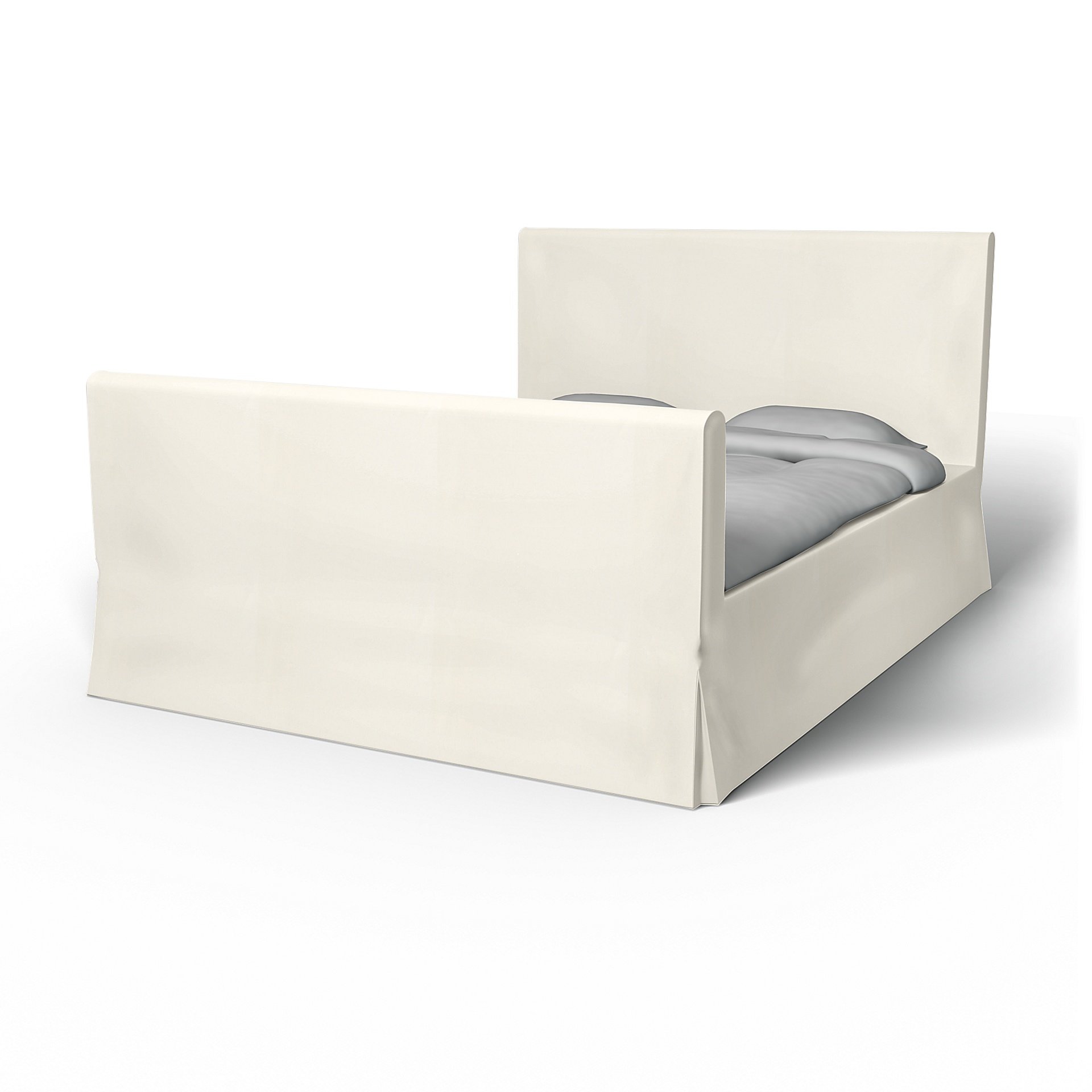 IKEA - Floro Bed Frame Cover, Mole Brown, Boucle & Texture - Bemz