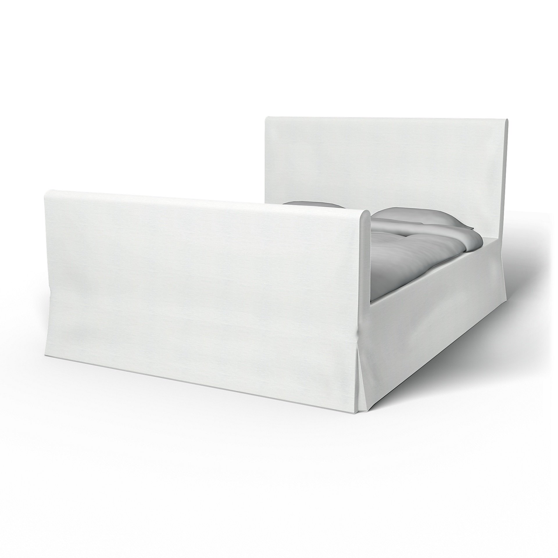 IKEA - Floro Bed Frame Cover, White, Linen - Bemz