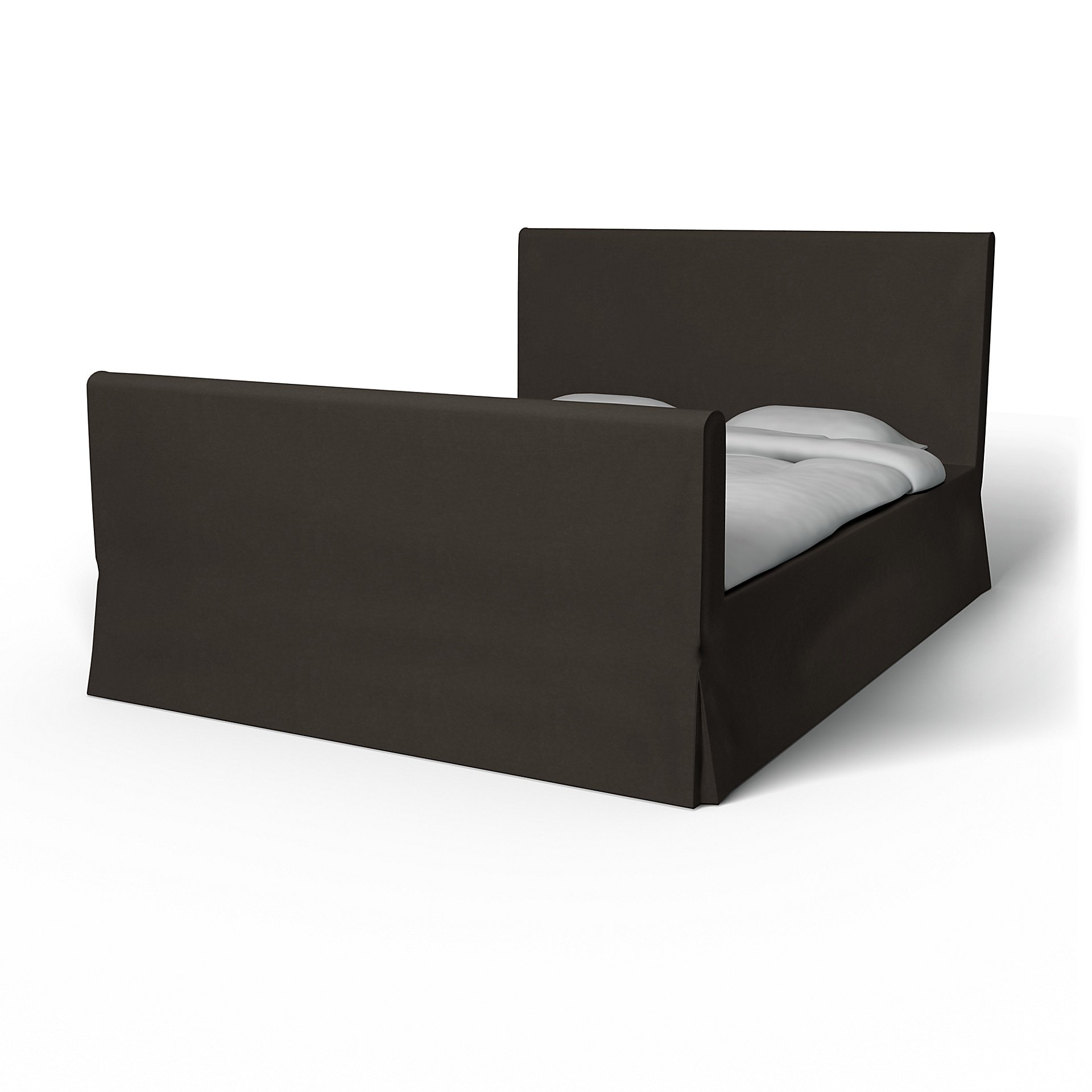 IKEA - Floro Bed Frame Cover, Licorice, Velvet - Bemz