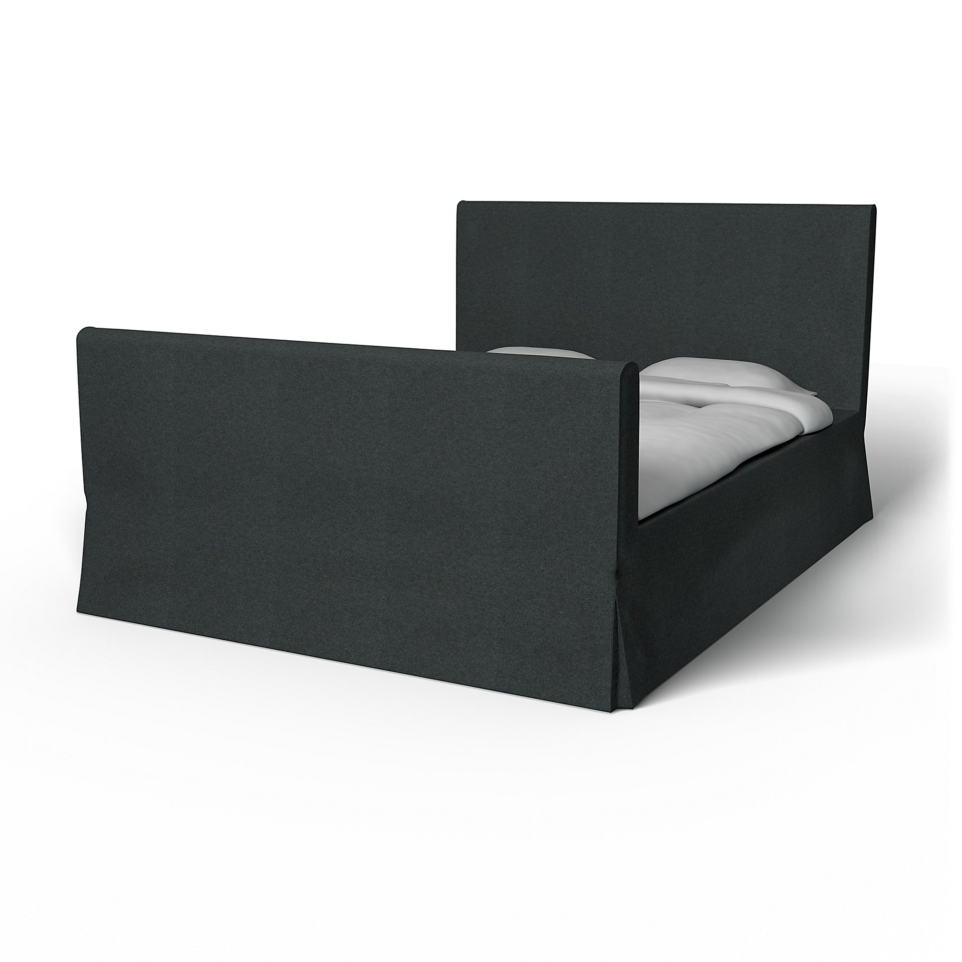 IKEA - Floro Bed Frame Cover, Stone, Wool - Bemz